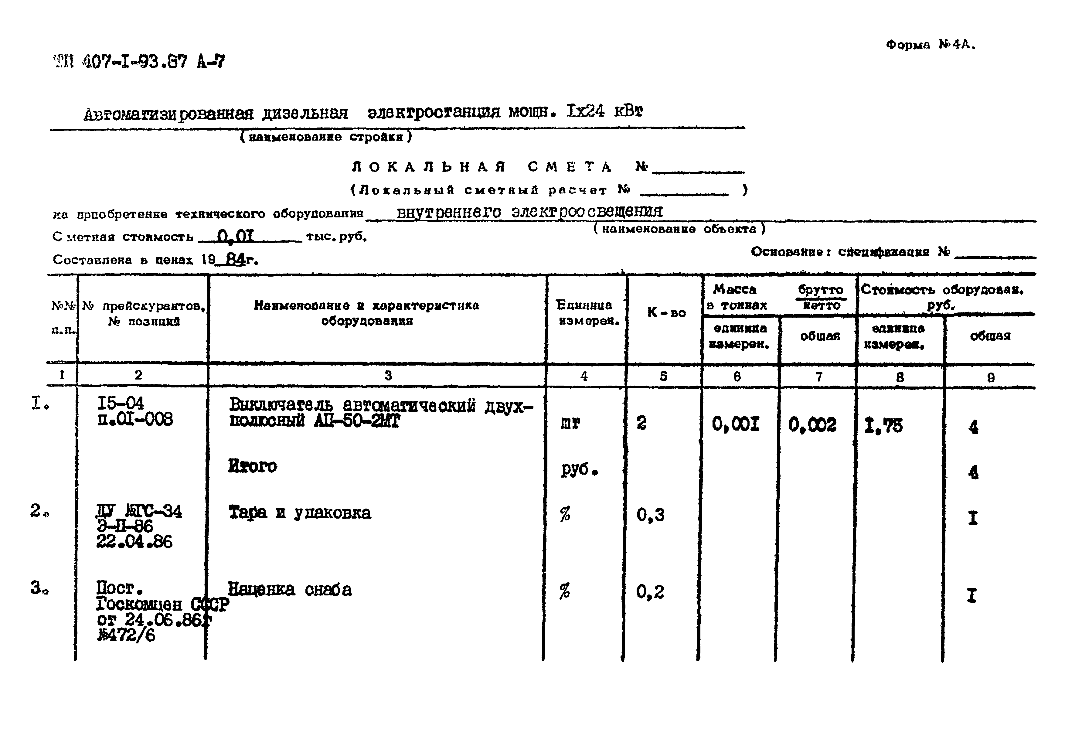 Типовой проект 407-1-93.87