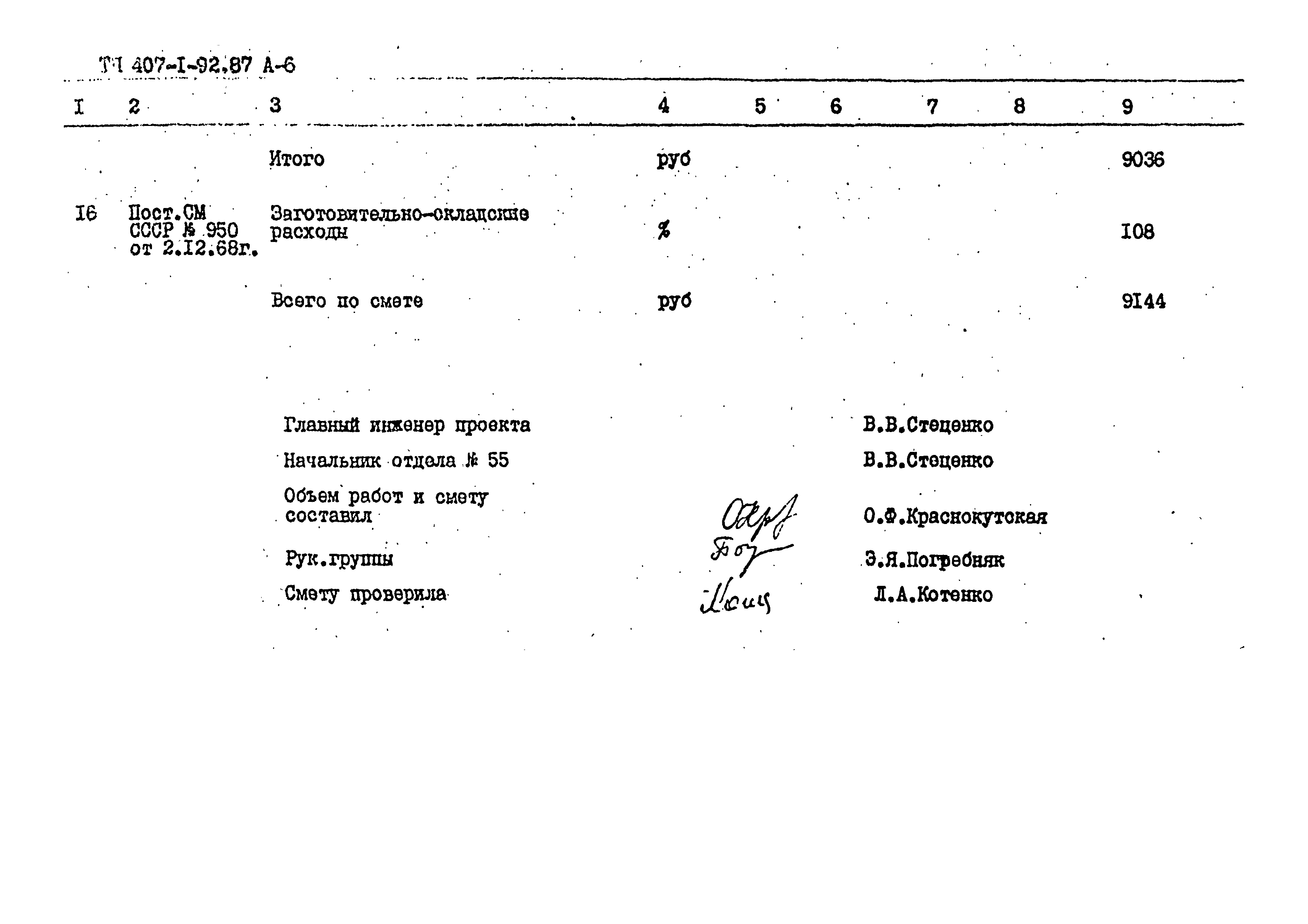 Типовой проект 407-1-92.87