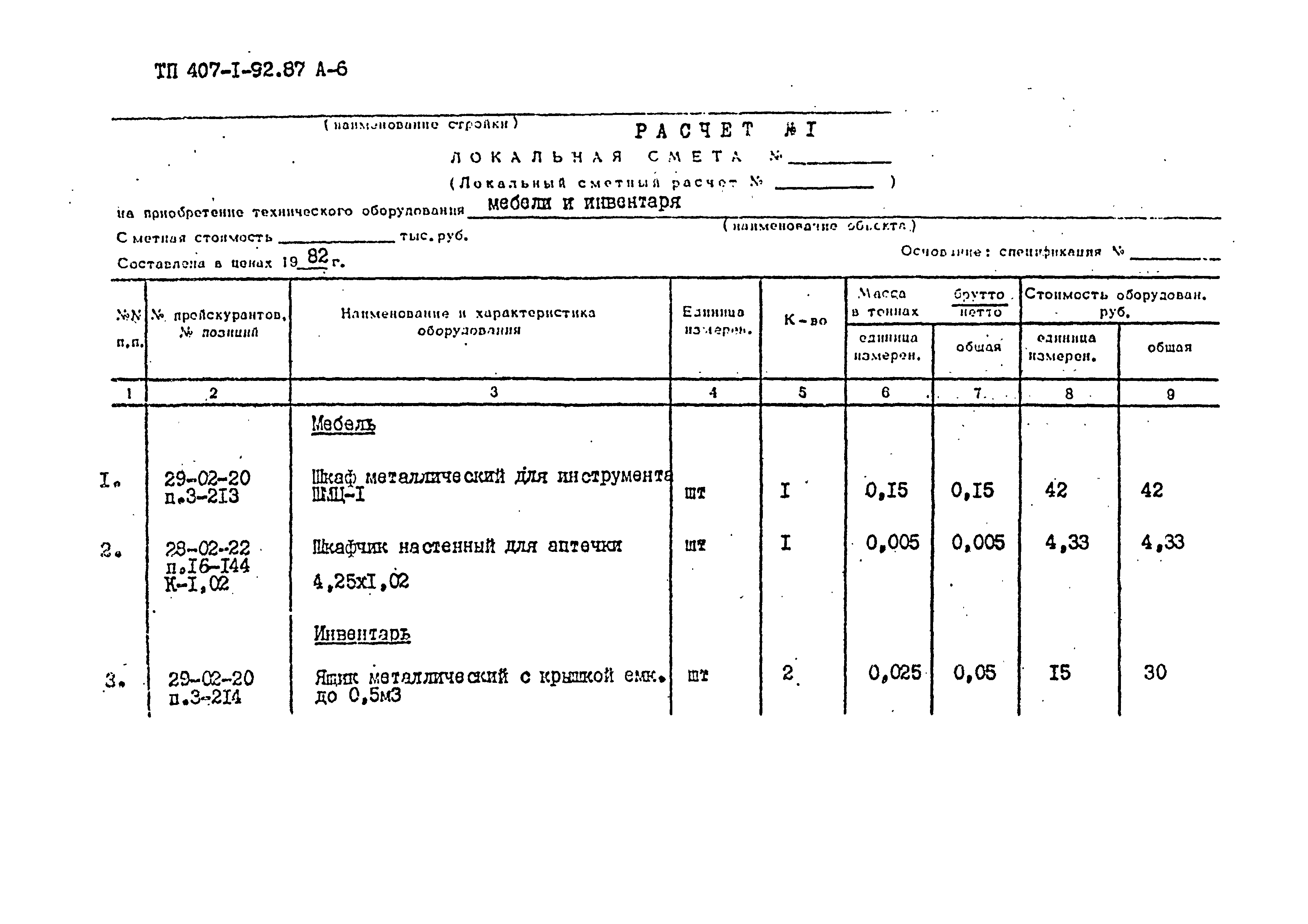 Типовой проект 407-1-92.87