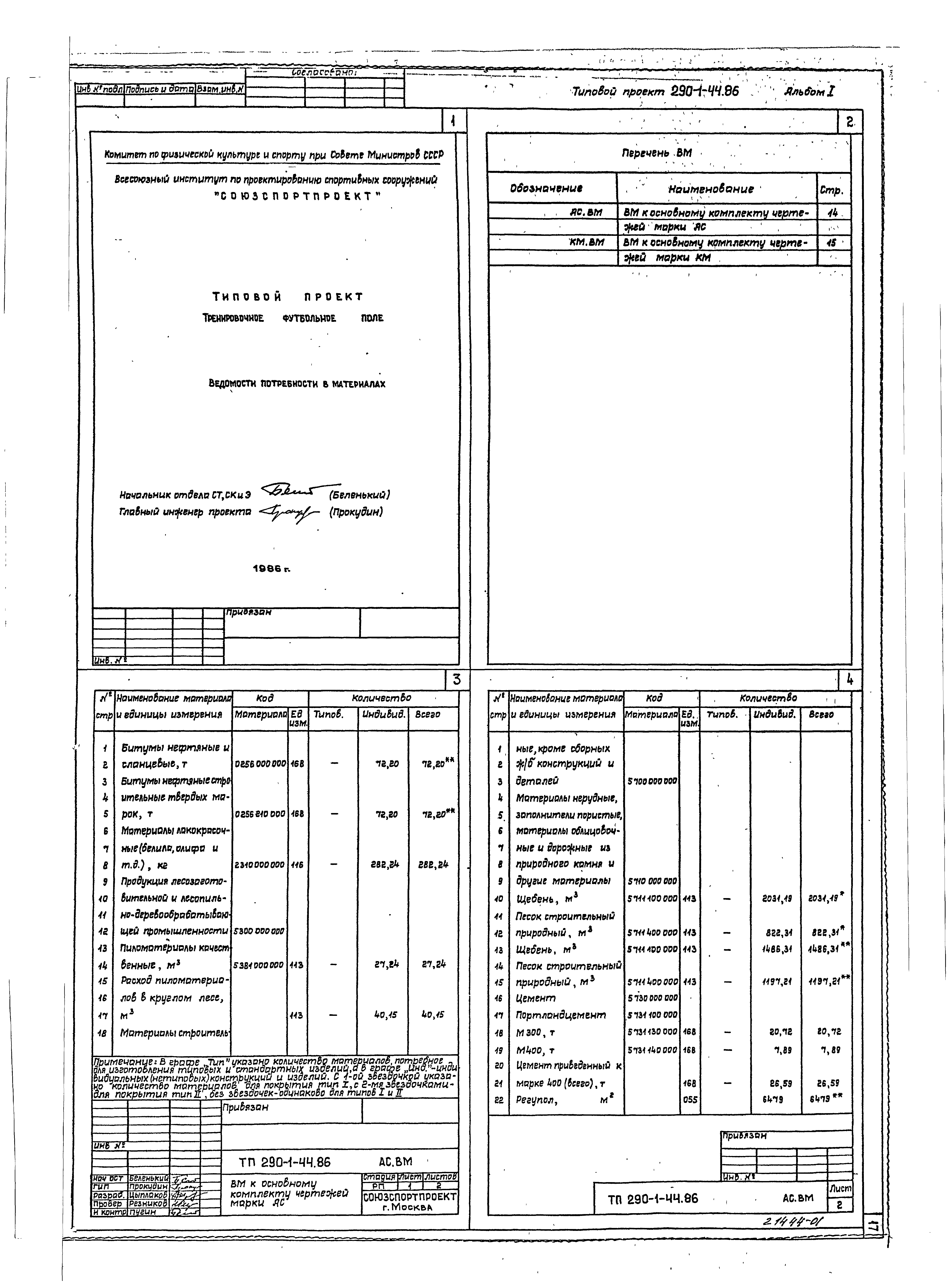 Типовой проект 290-1-44.86