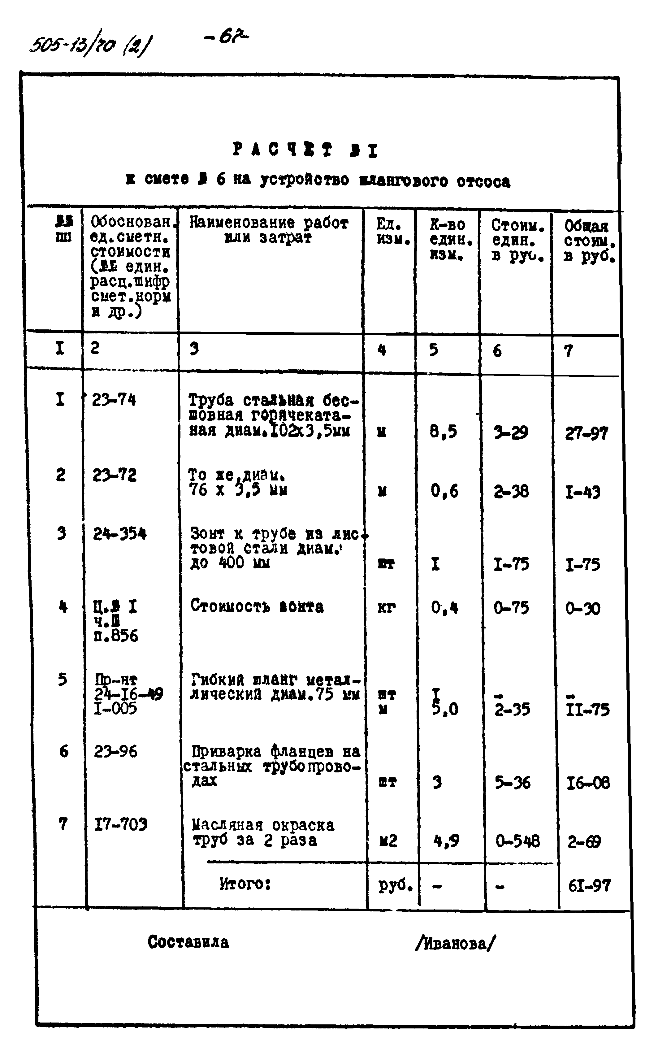 Типовой проект 505-13/70