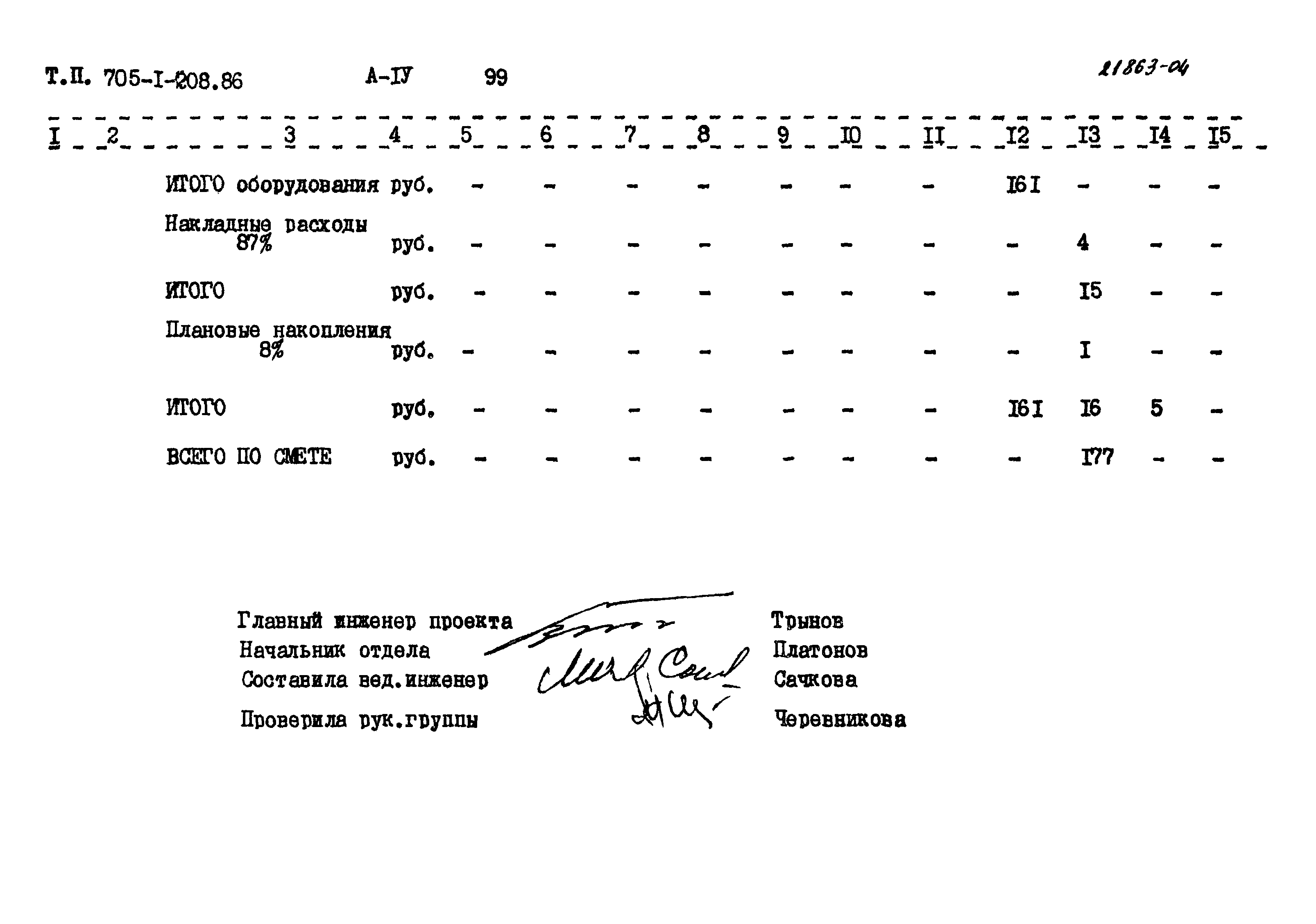 Типовой проект 705-1-208.86