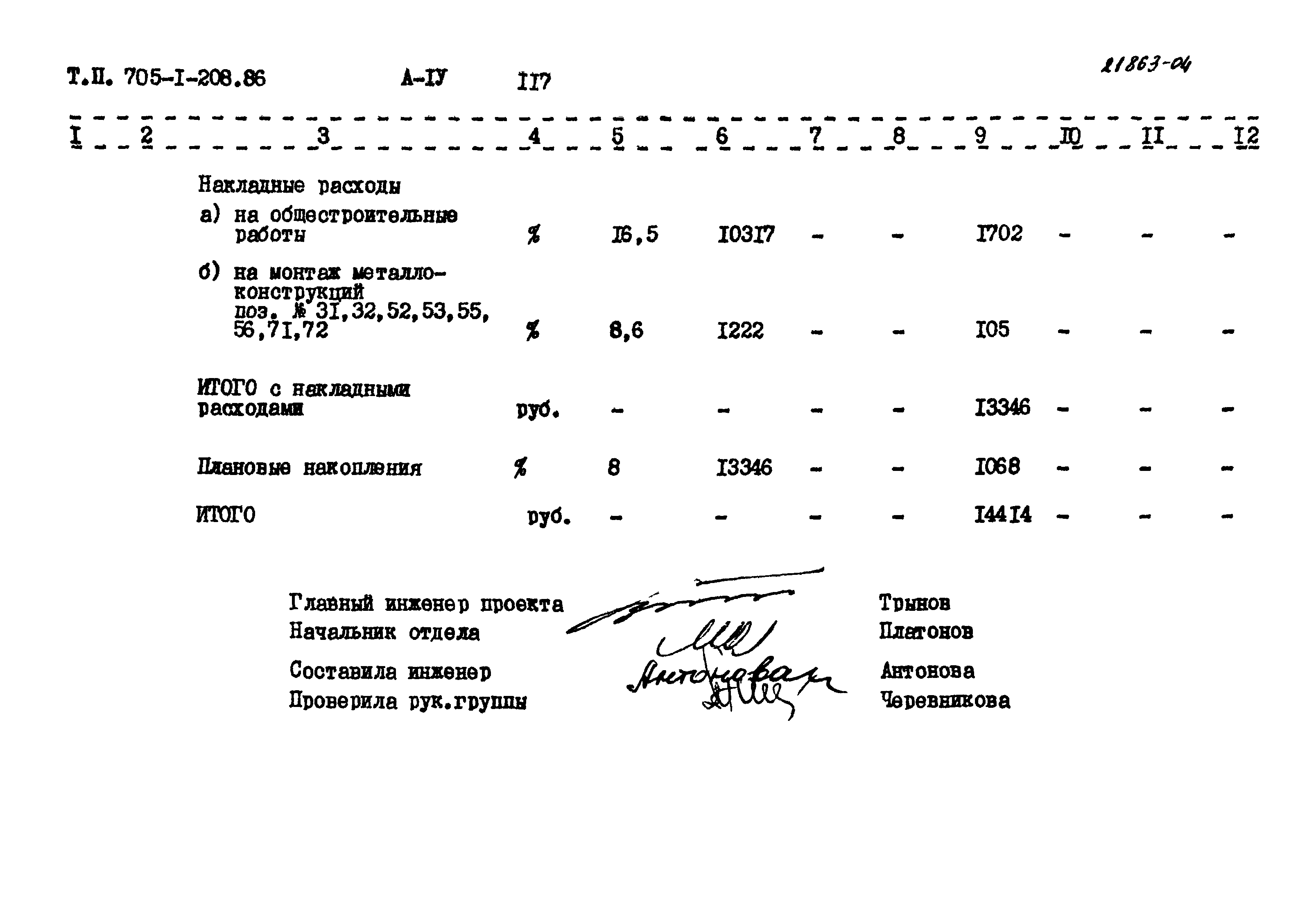 Типовой проект 705-1-208.86