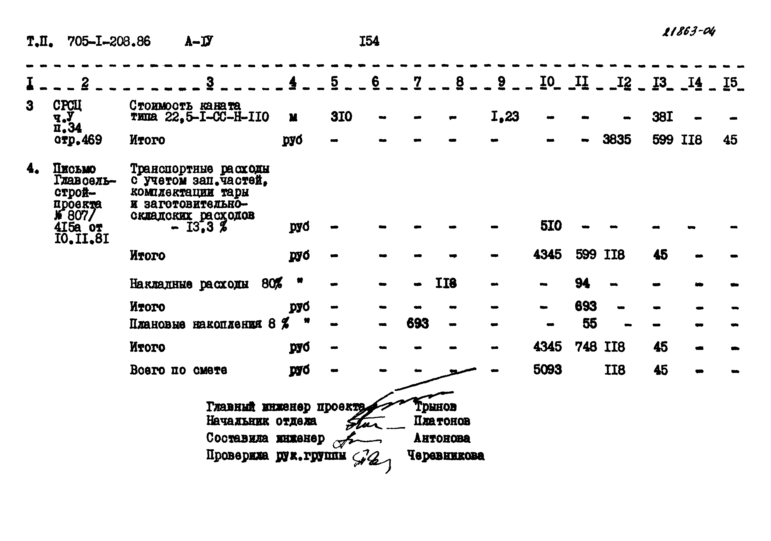 Типовой проект 705-1-208.86