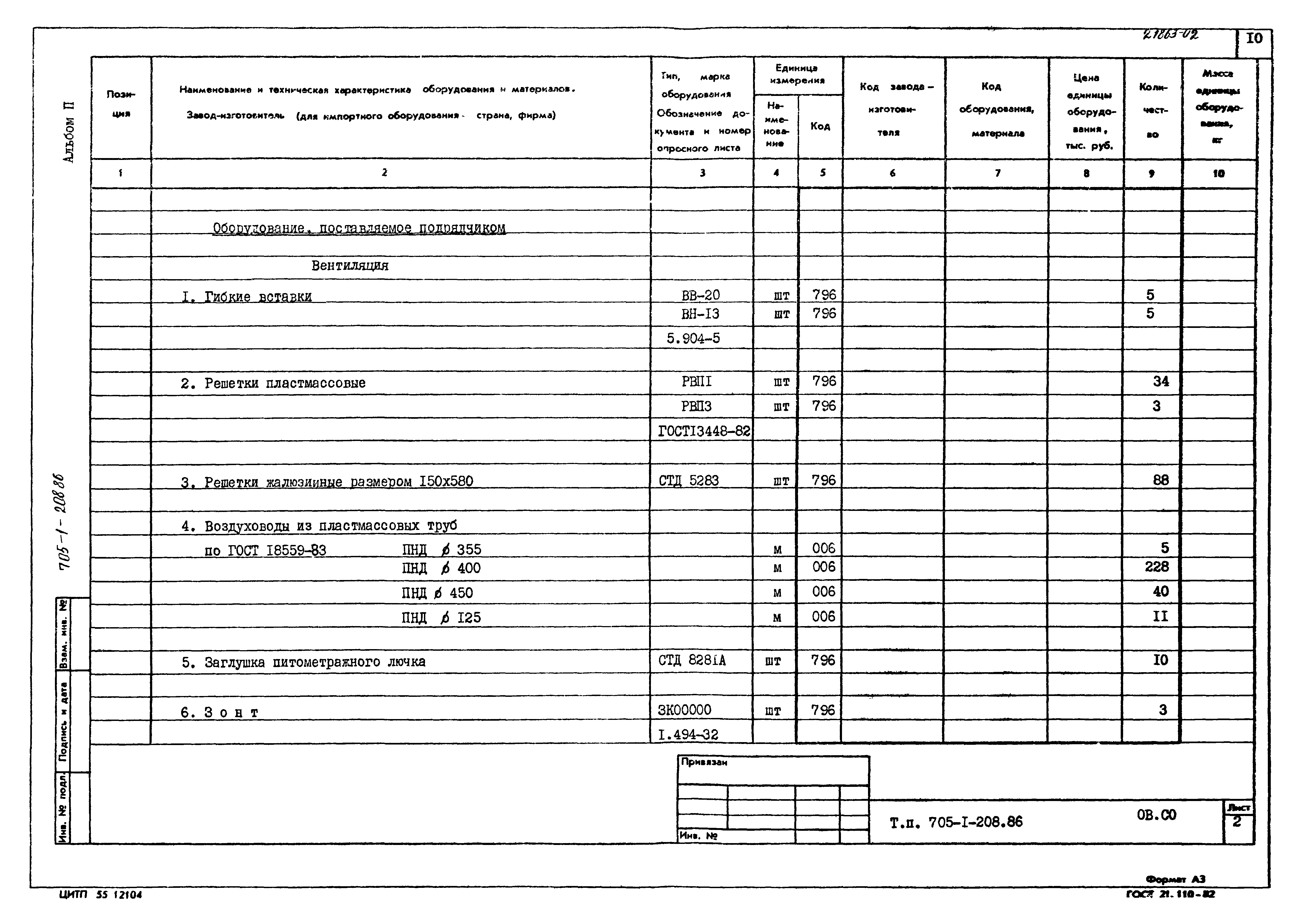 Типовой проект 705-1-208.86