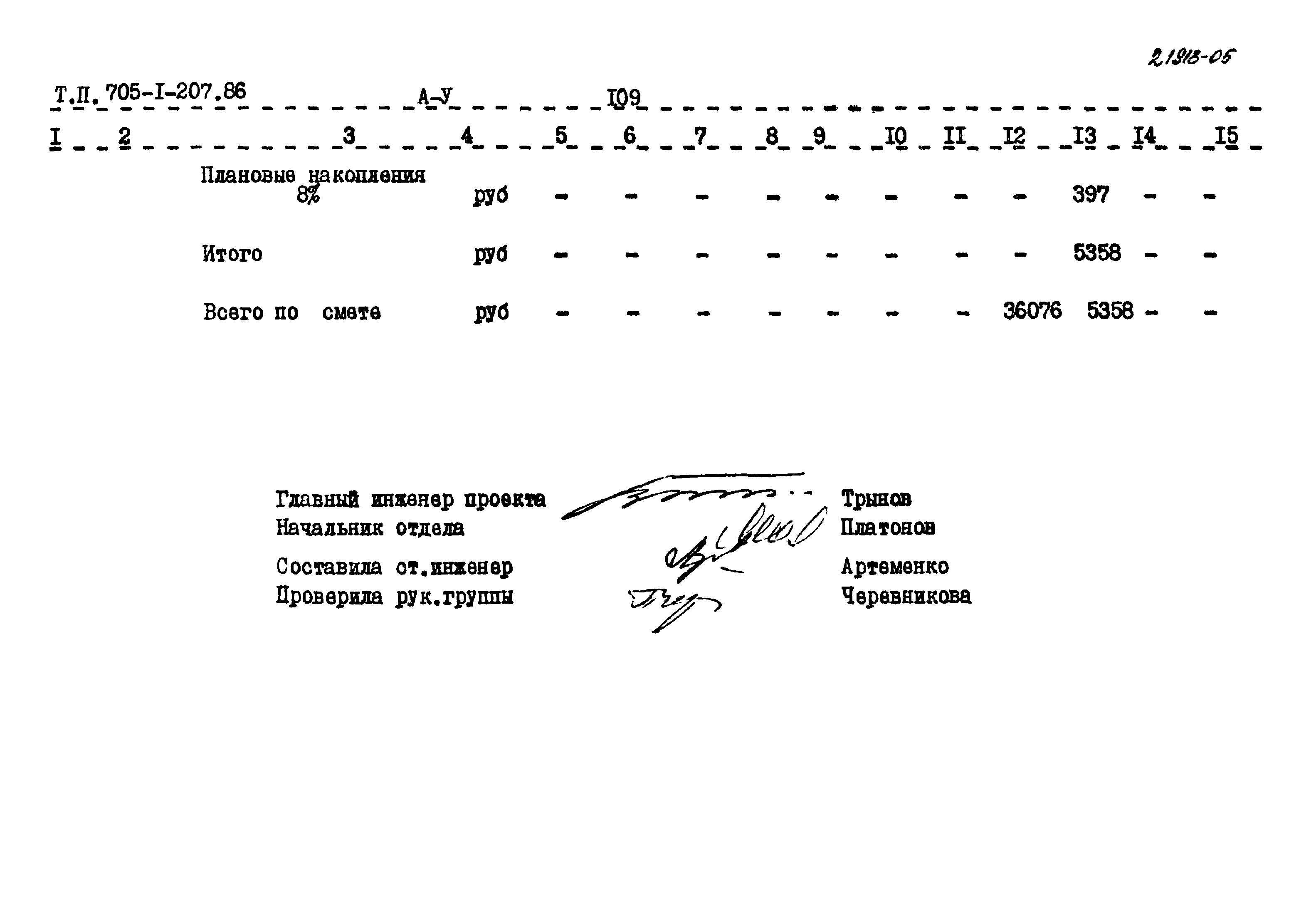 Типовой проект 705-1-207.86