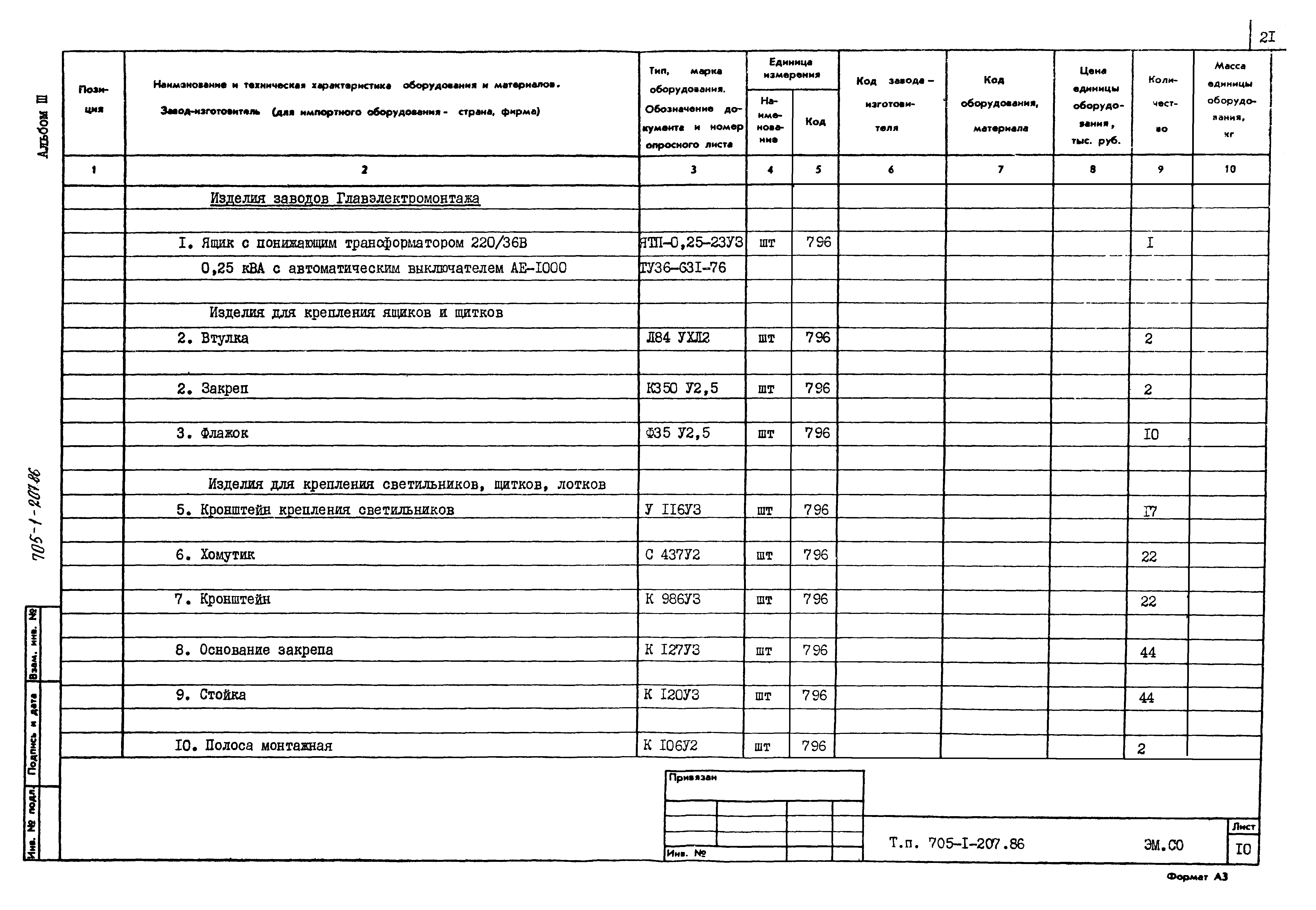 Типовой проект 705-1-207.86