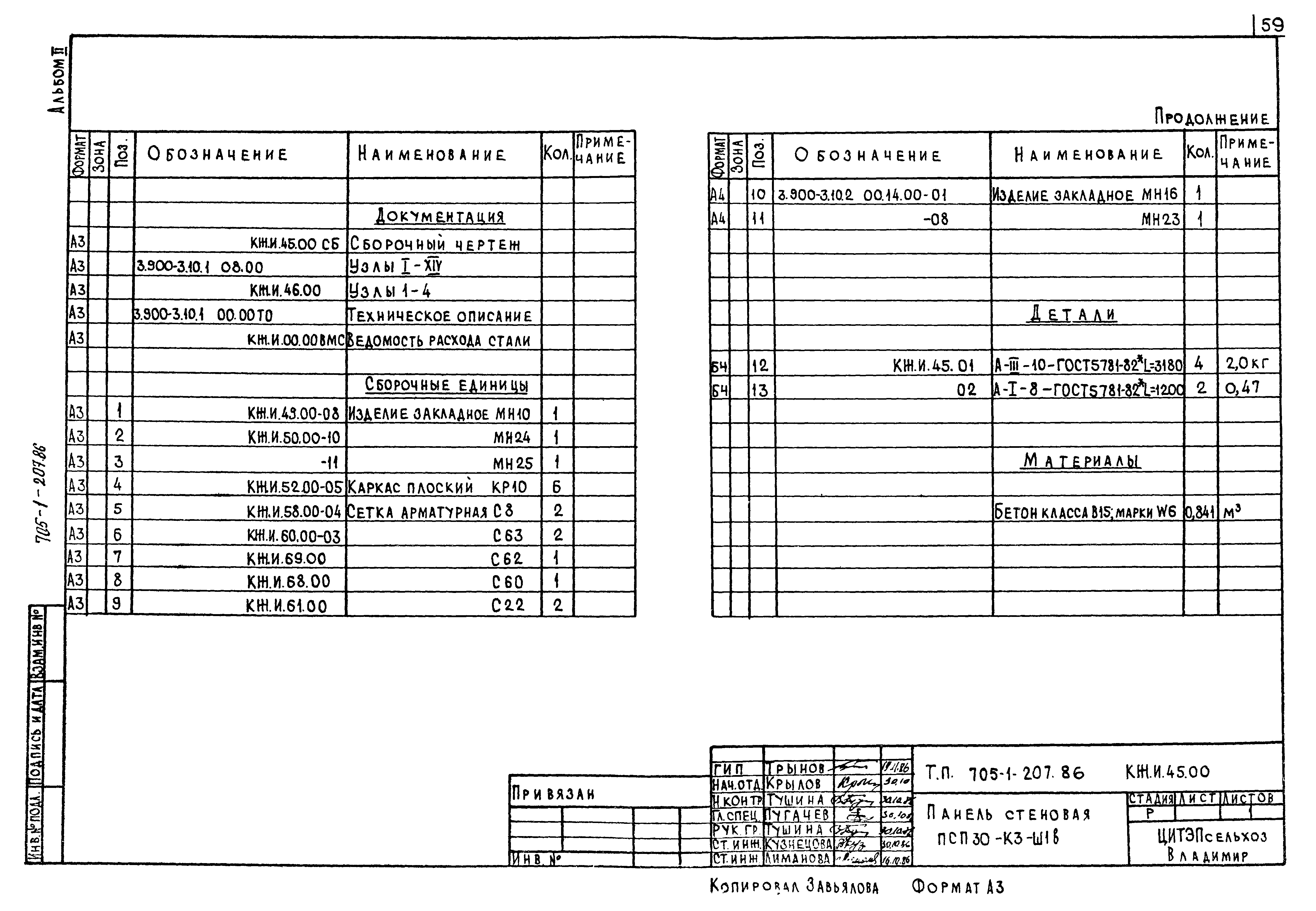 Типовой проект 705-1-207.86