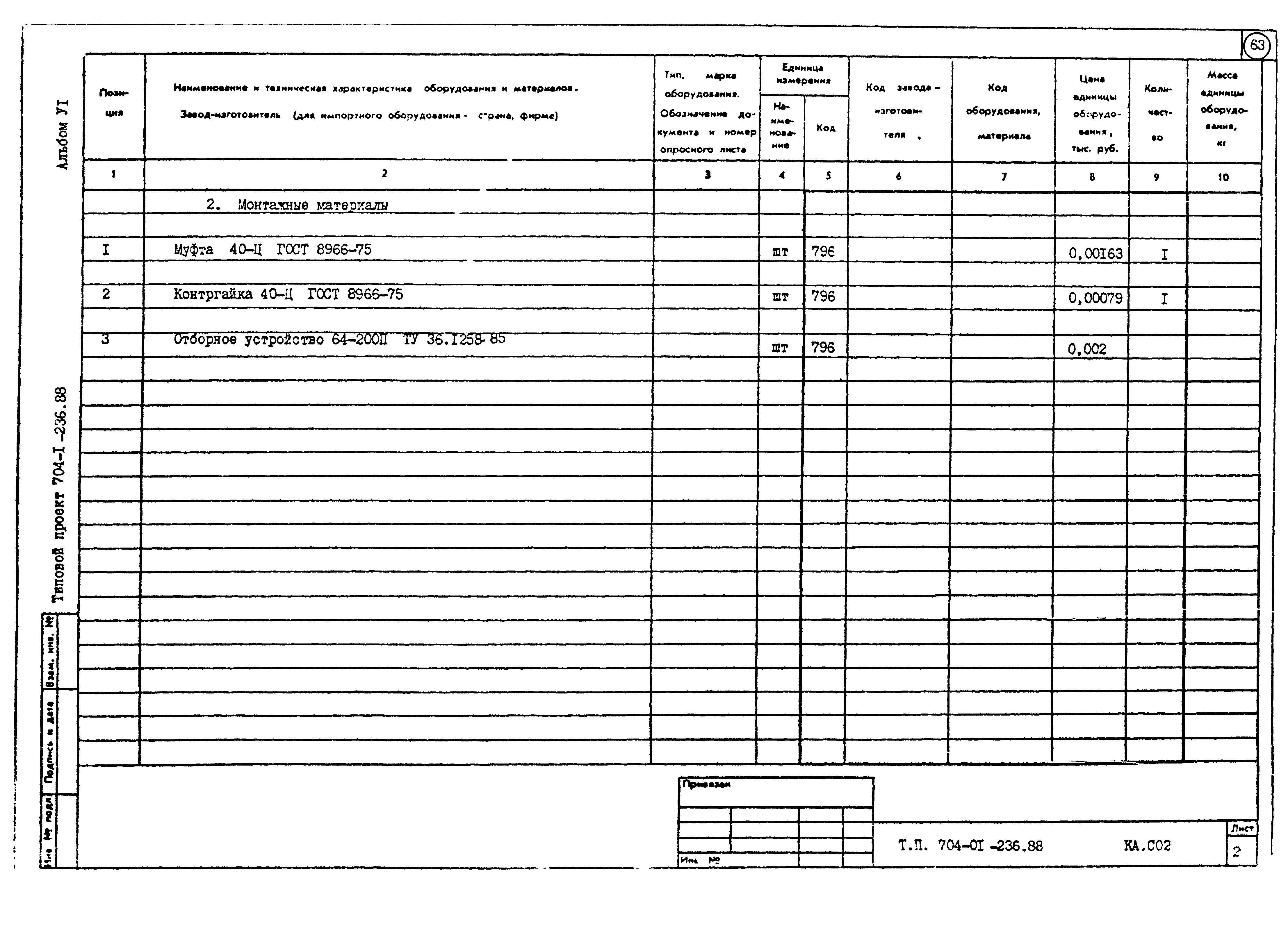 Типовой проект 704-1-236.88