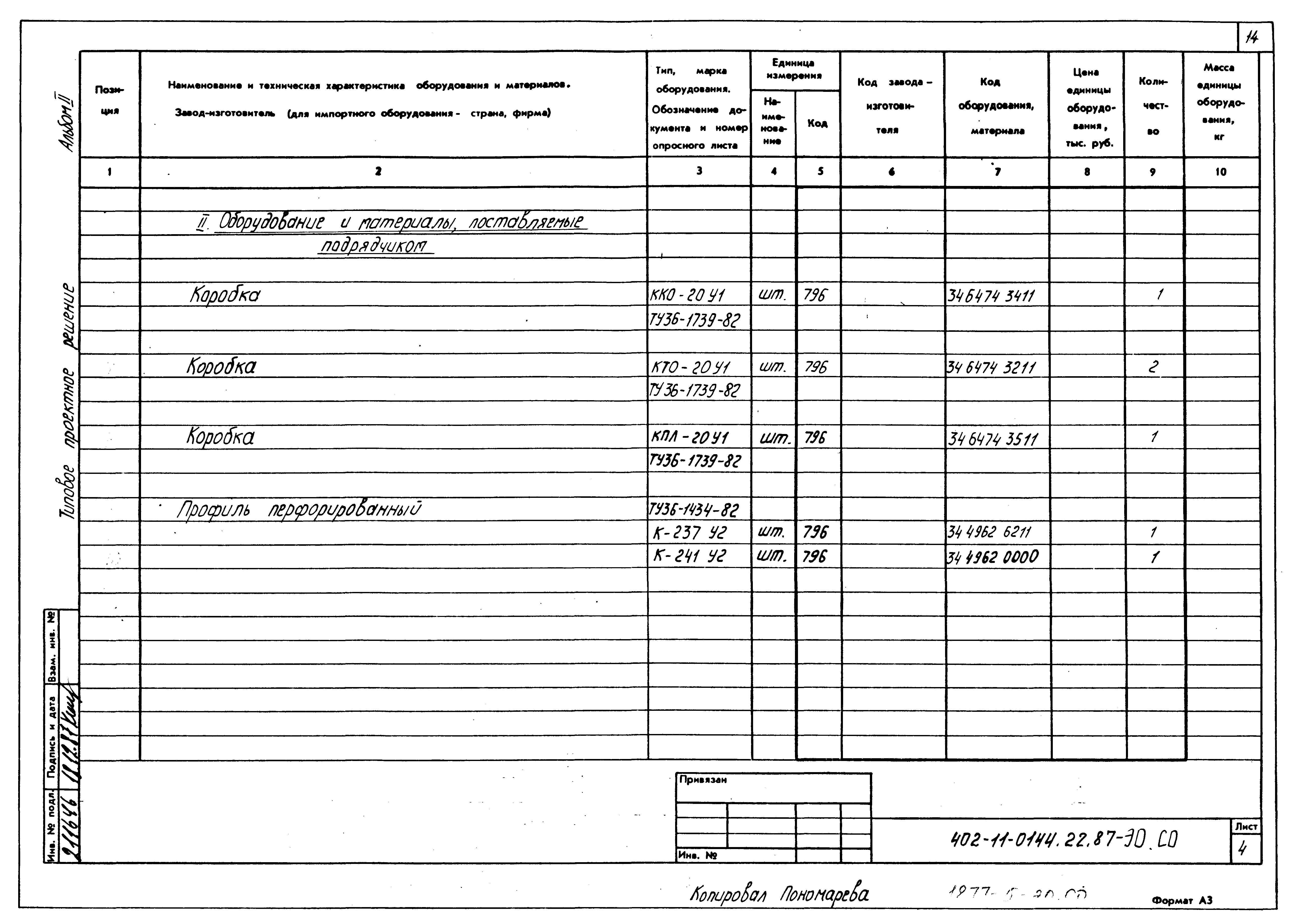 Типовые проектные решения 402-11-0144.22.87