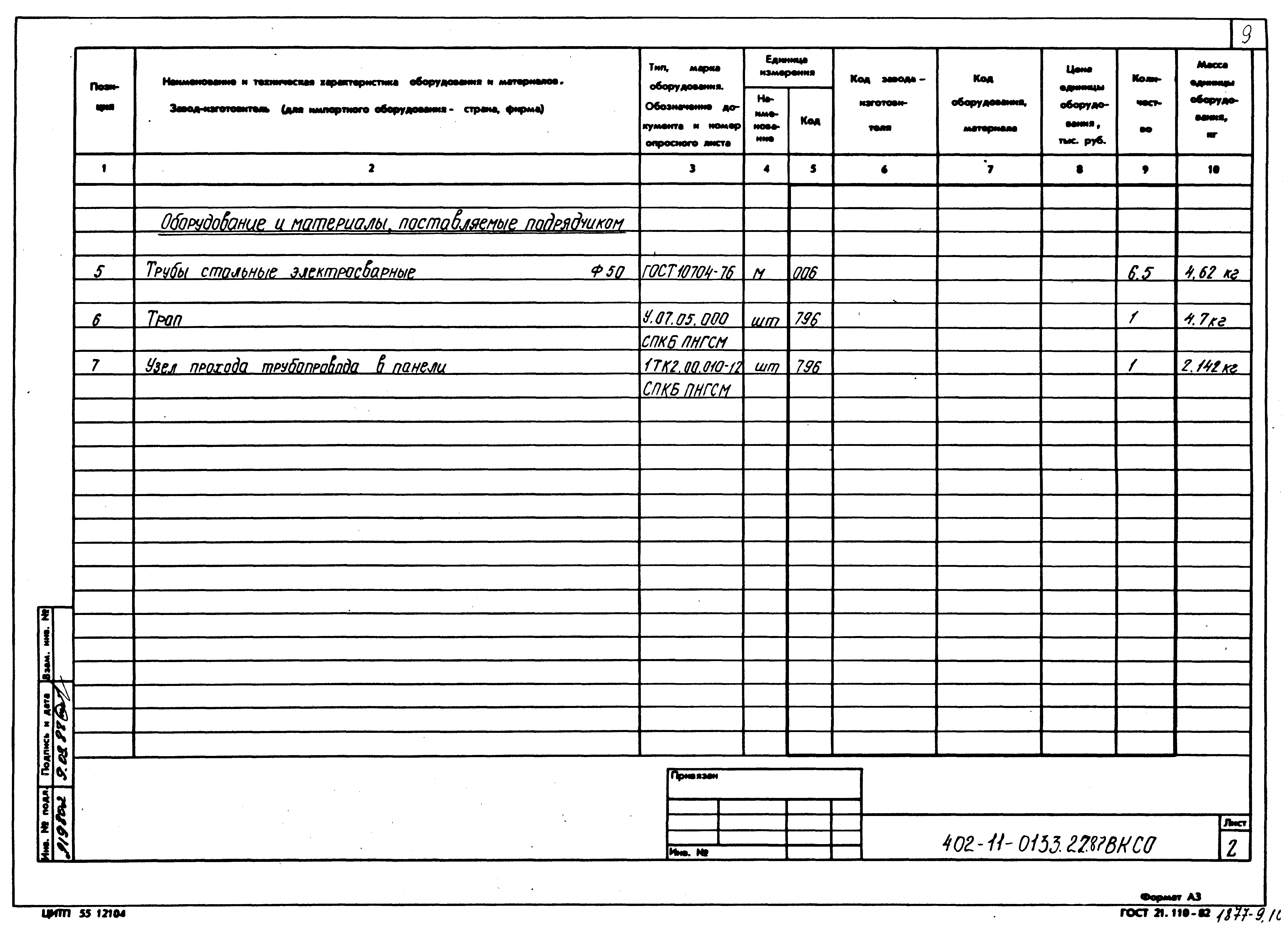 Типовые проектные решения 402-11-0133.22.87