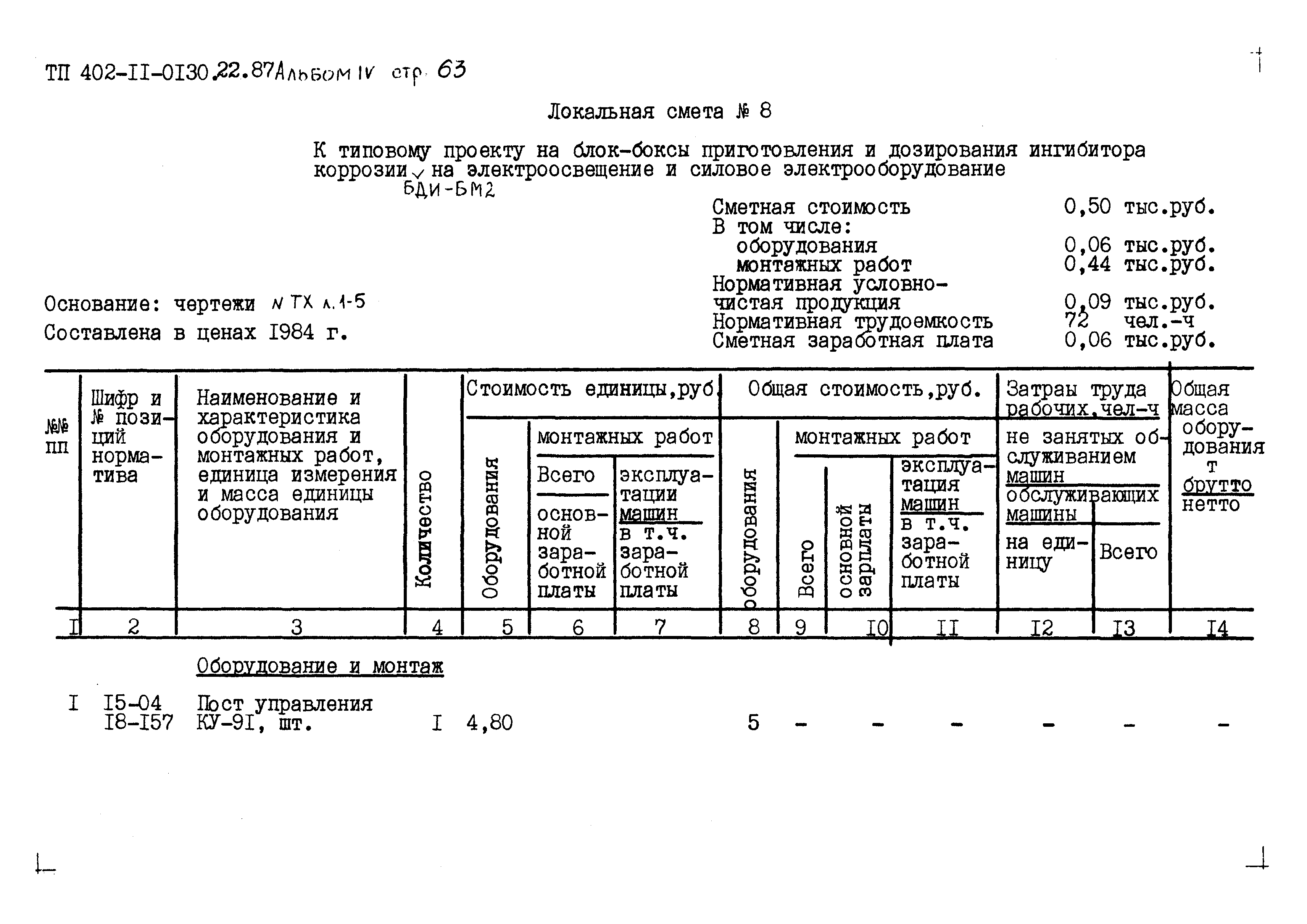 Типовые проектные решения 402-11-0130.22.88