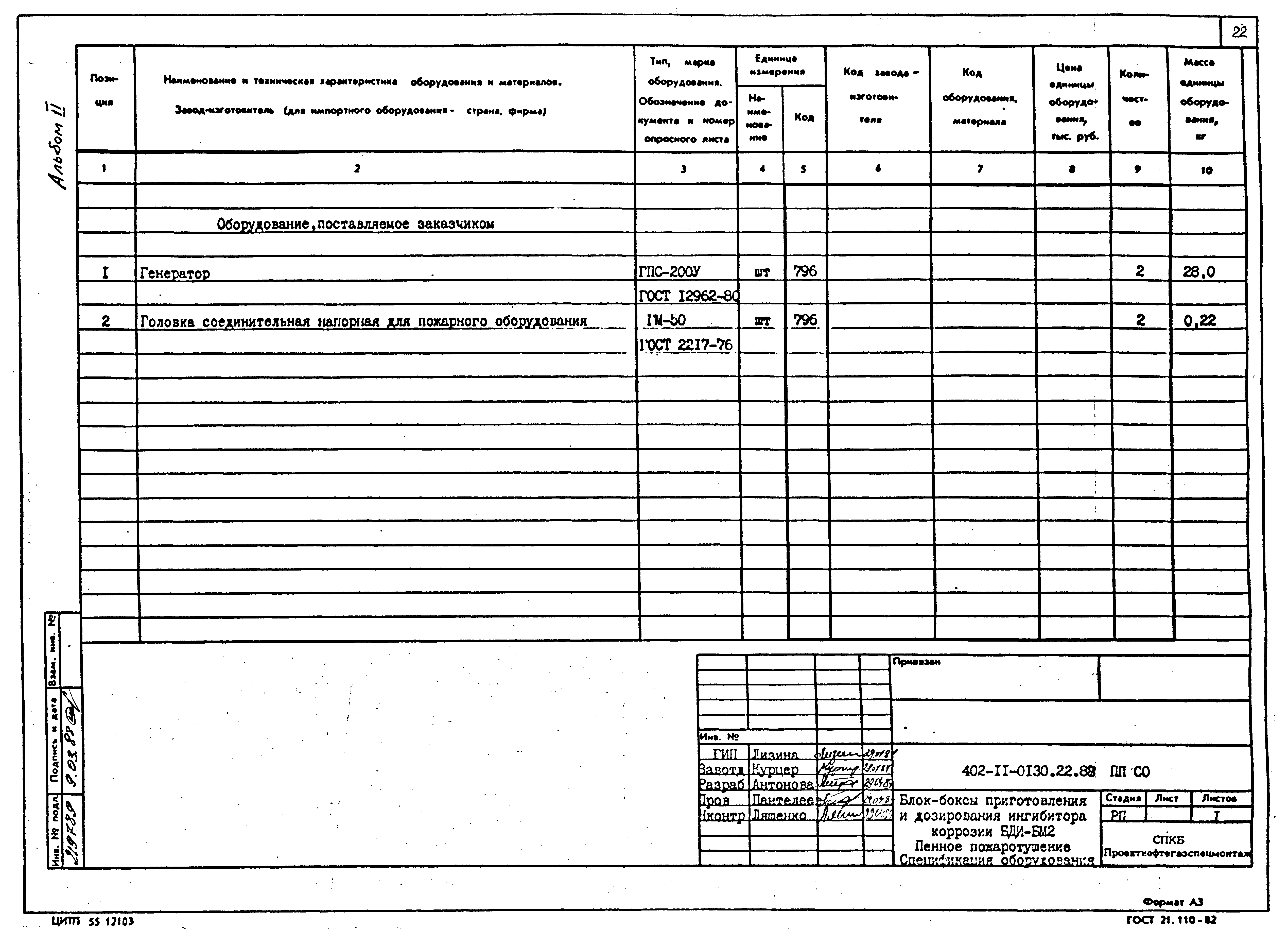 Типовые проектные решения 402-11-0130.22.88