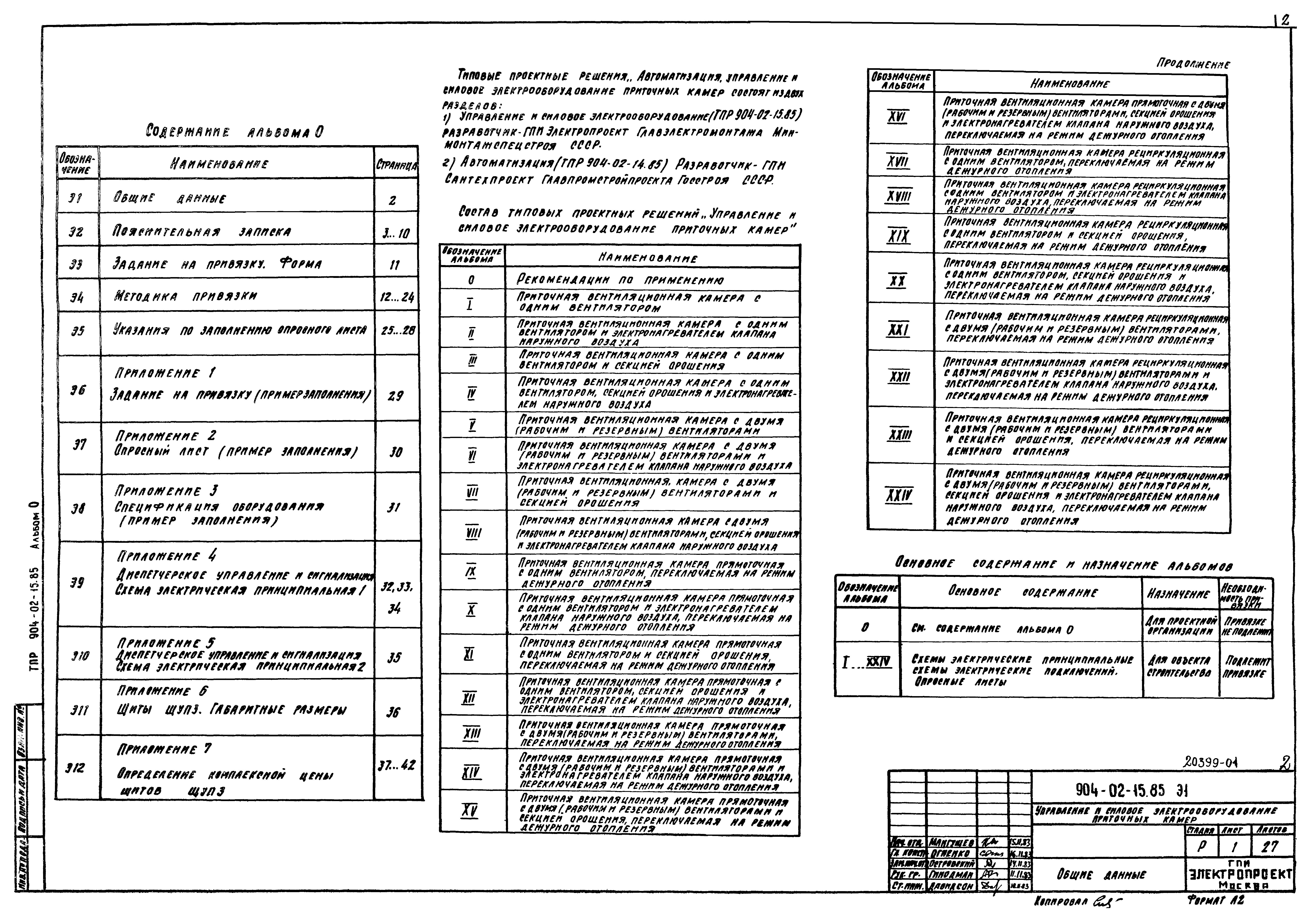 Типовые проектные решения 904-02-15.85