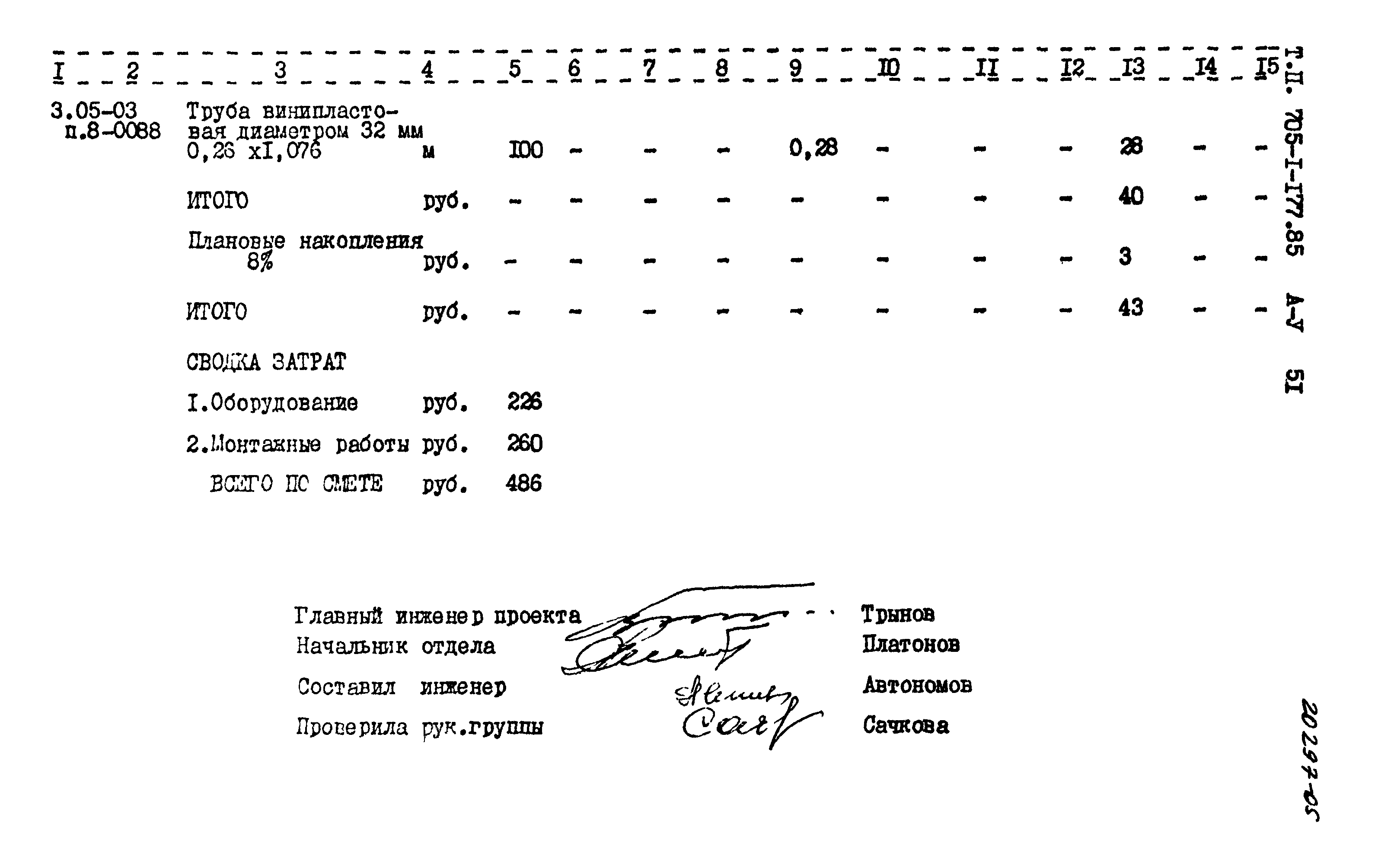 Типовой проект 705-1-177.85