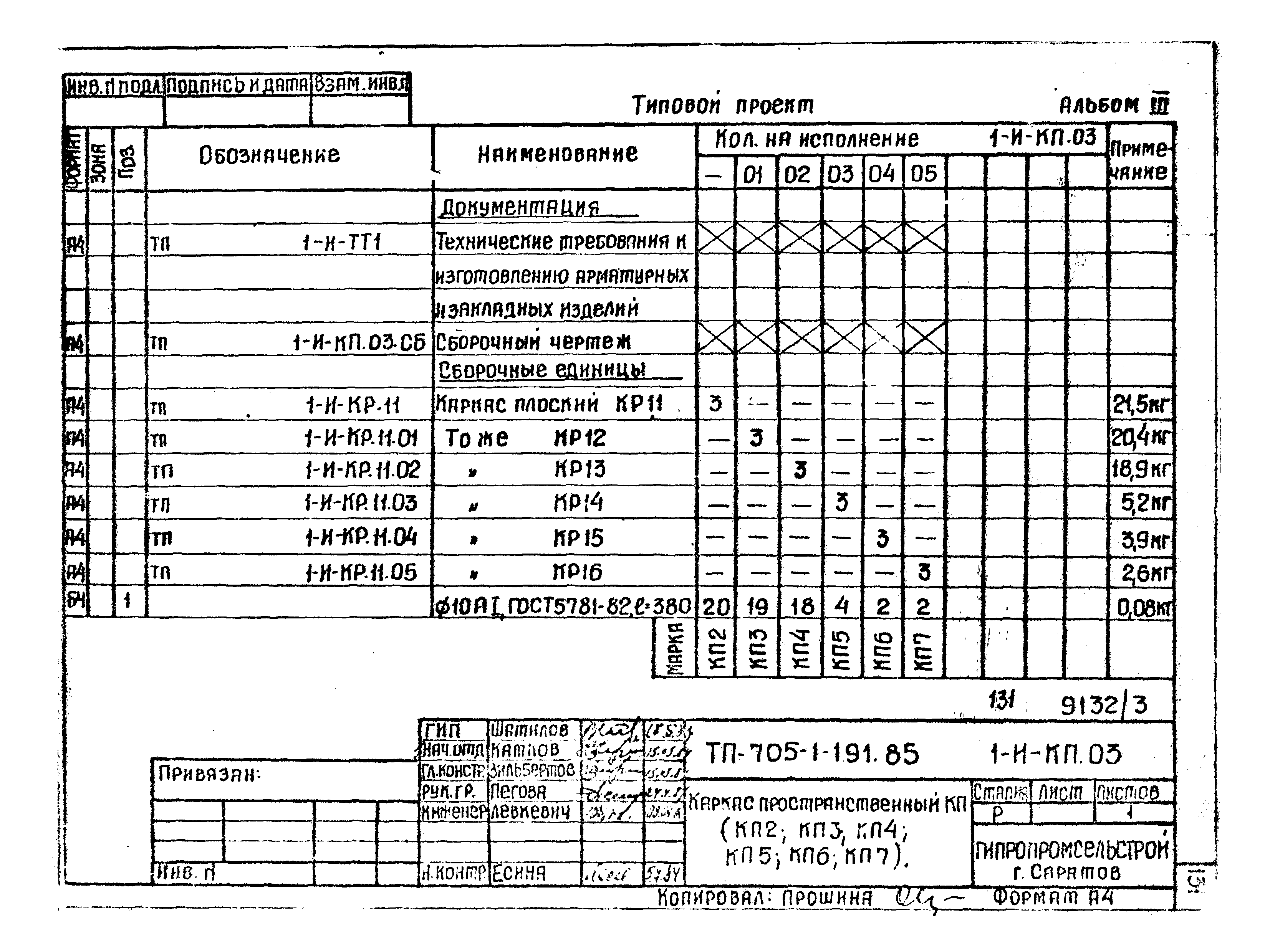 Типовой проект 705-1-191.85