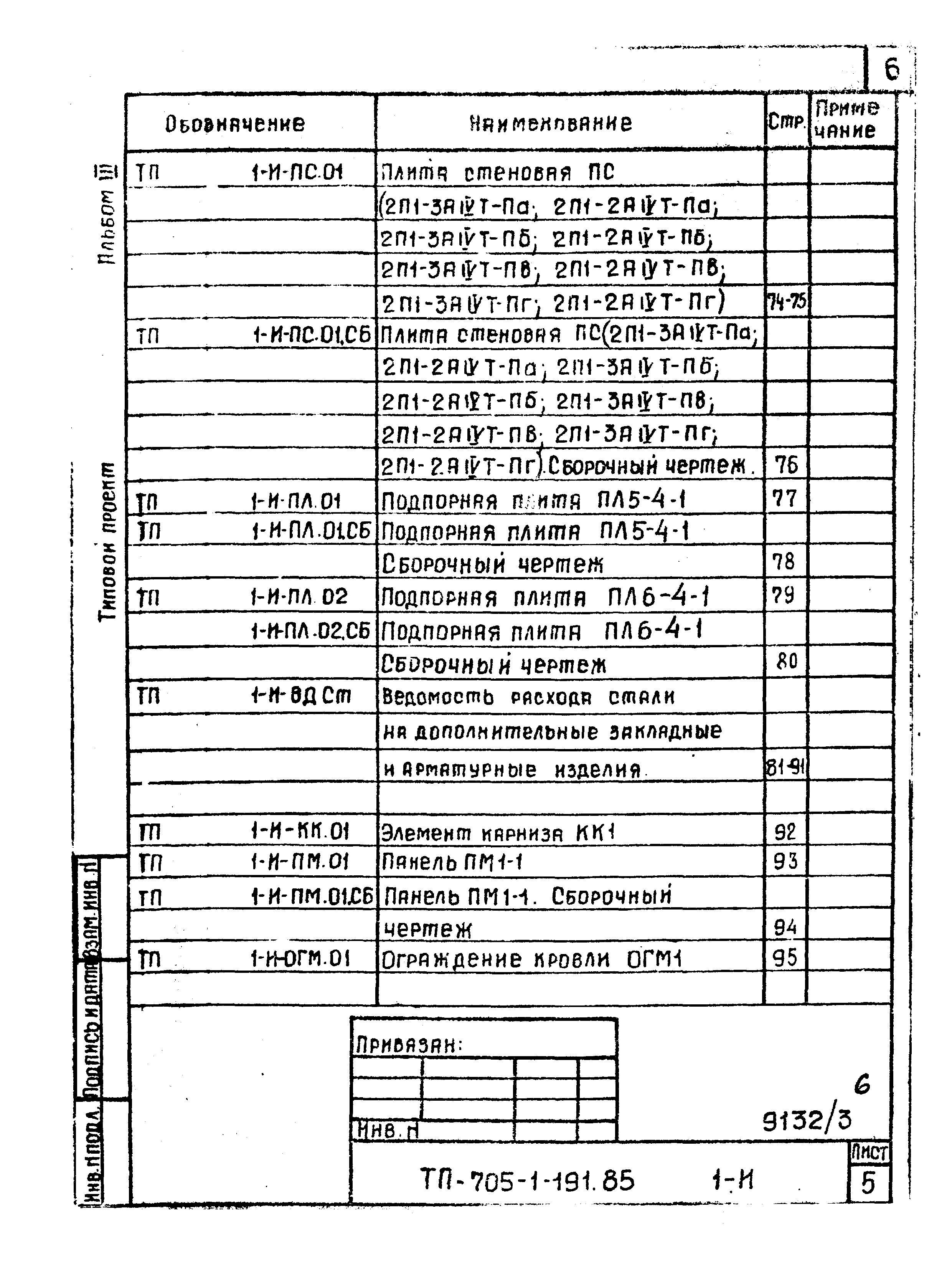 Типовой проект 705-1-191.85