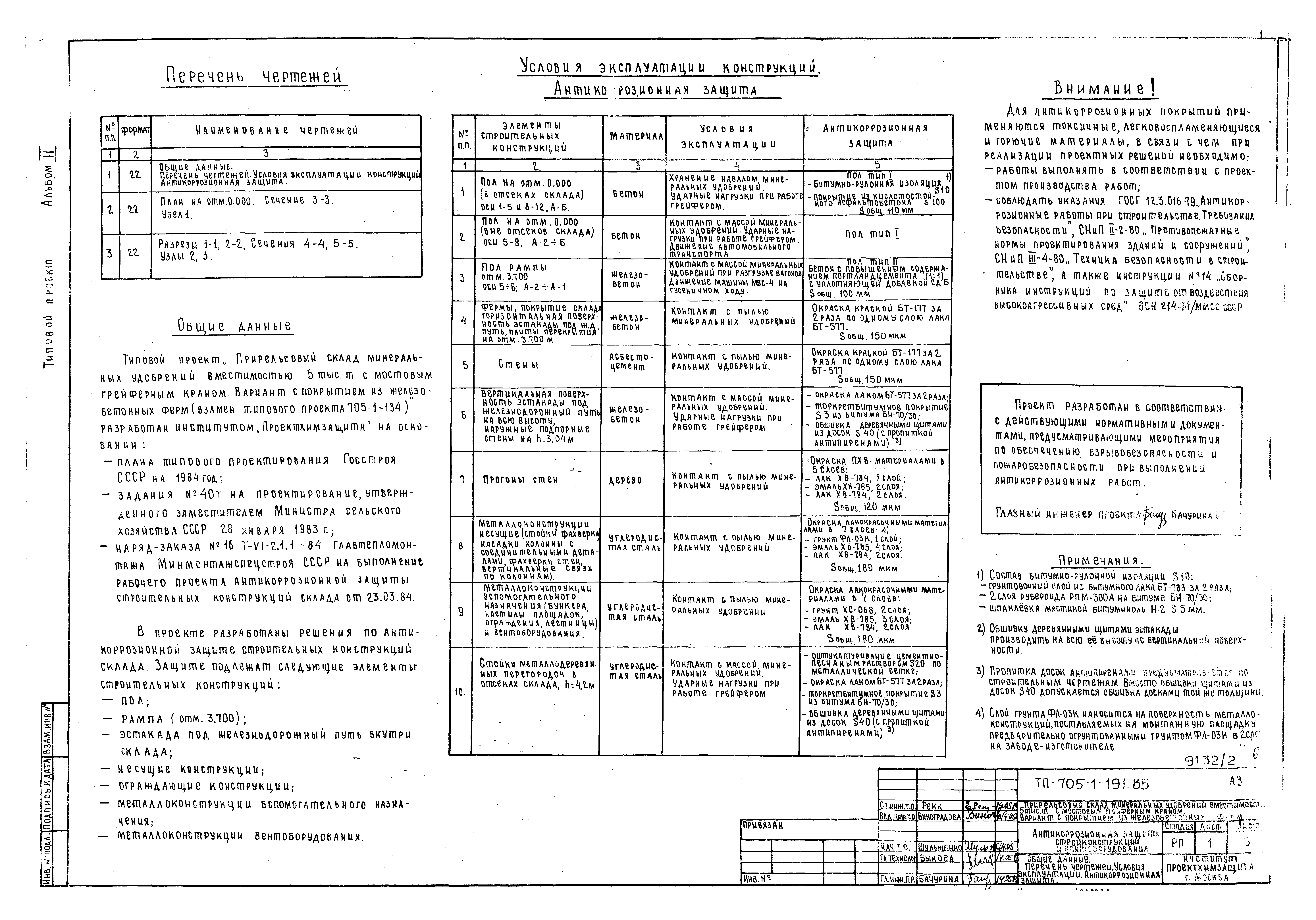 Типовой проект 705-1-191.85