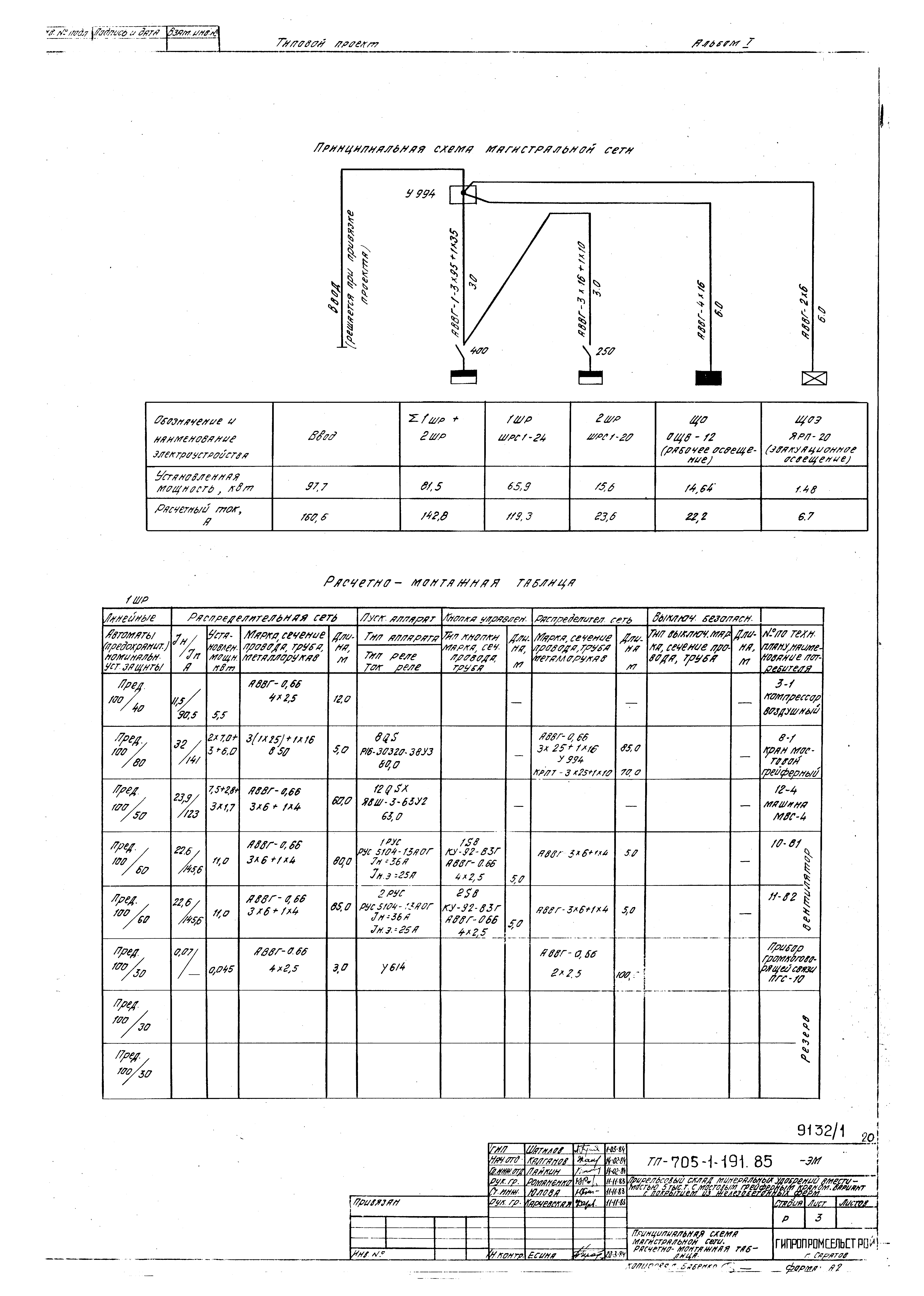 Типовой проект 705-1-191.85