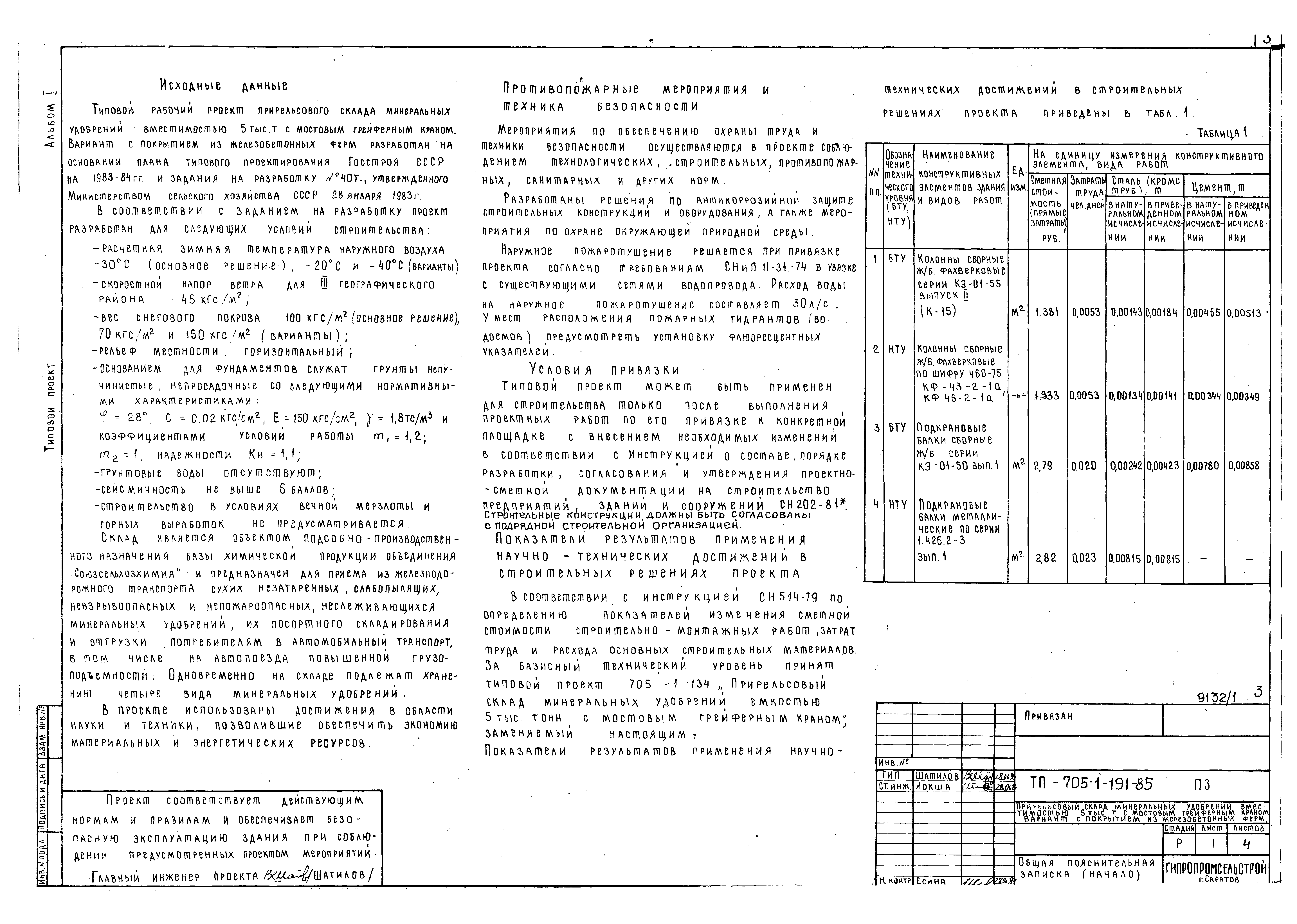 Типовой проект 705-1-191.85