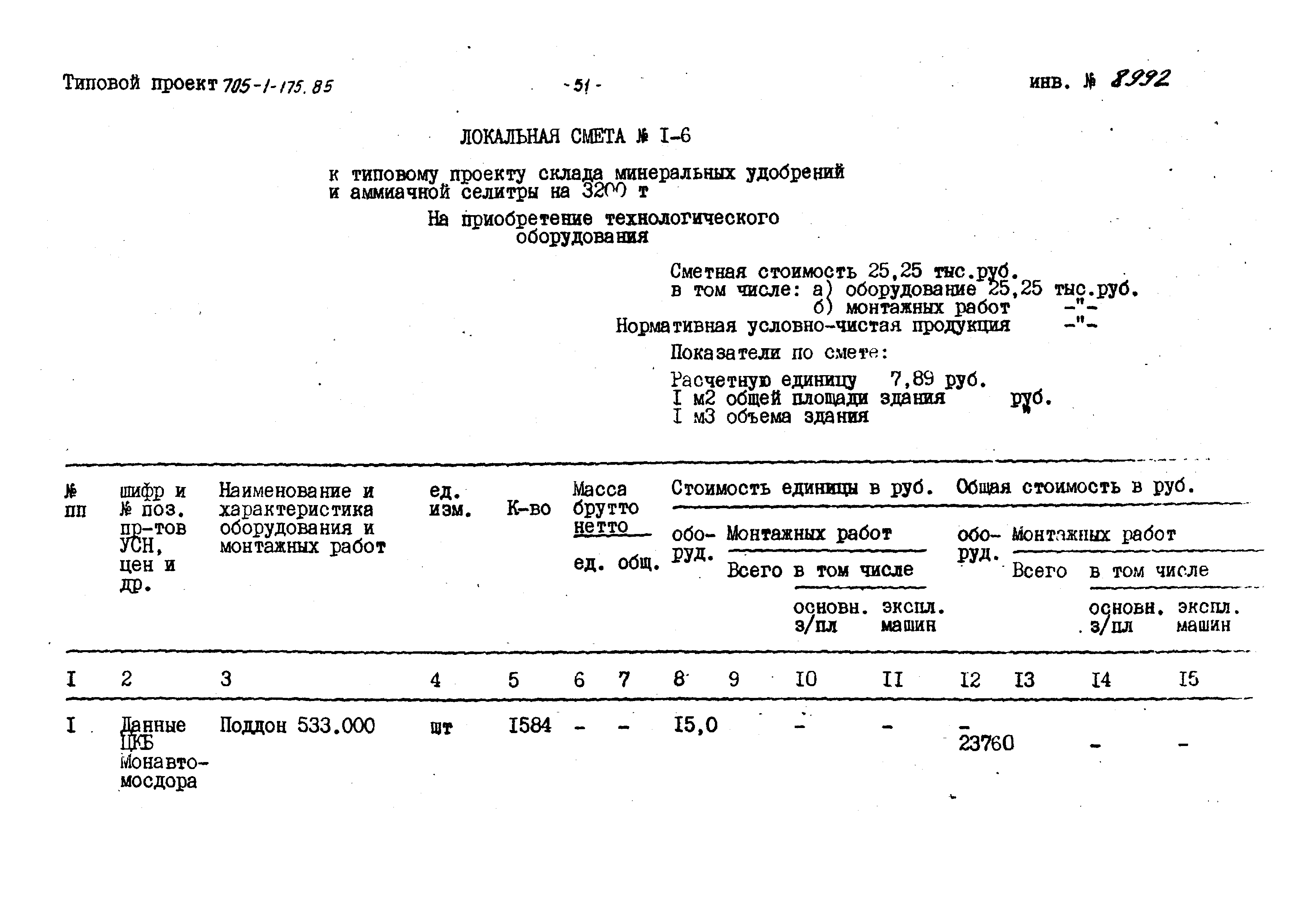 Типовой проект 705-1-175.85