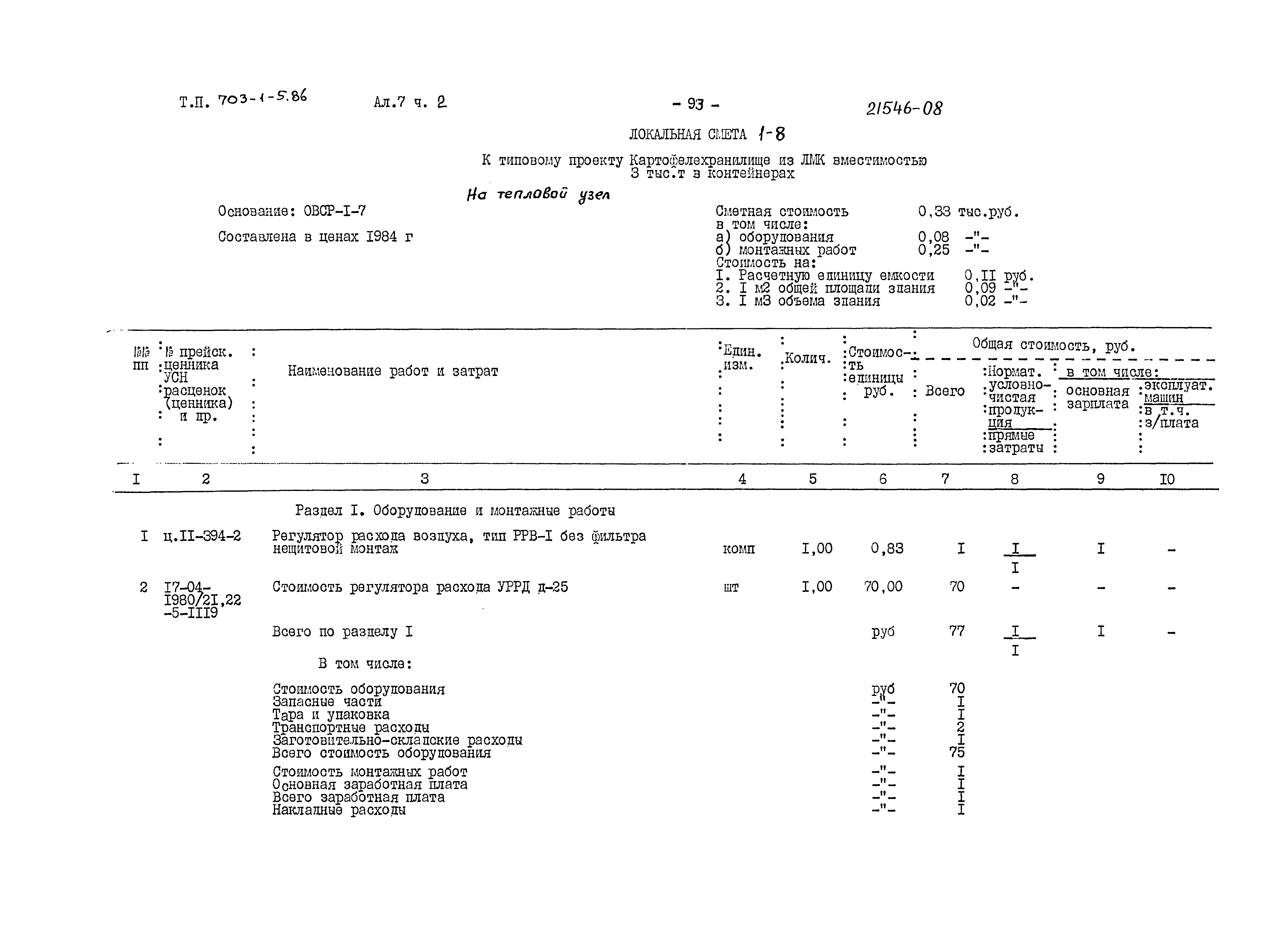 Типовой проект 703-1-5.86