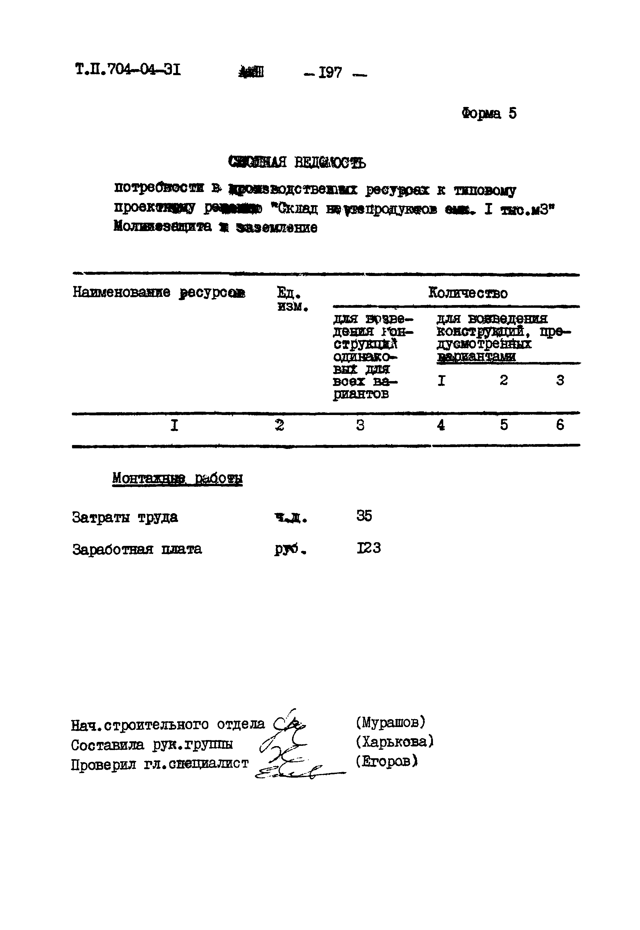 Типовые проектные решения 704-04-31