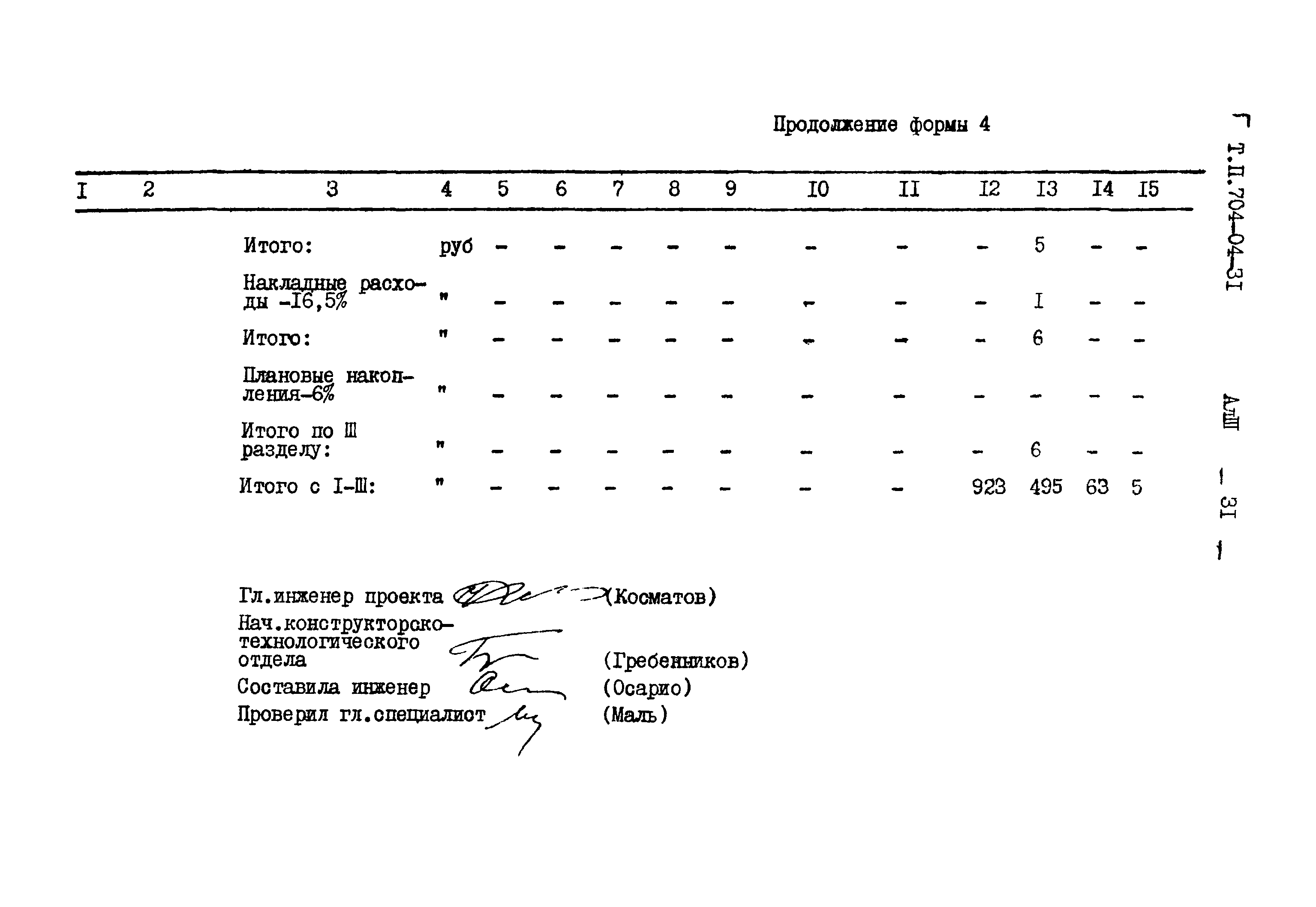 Типовые проектные решения 704-04-31