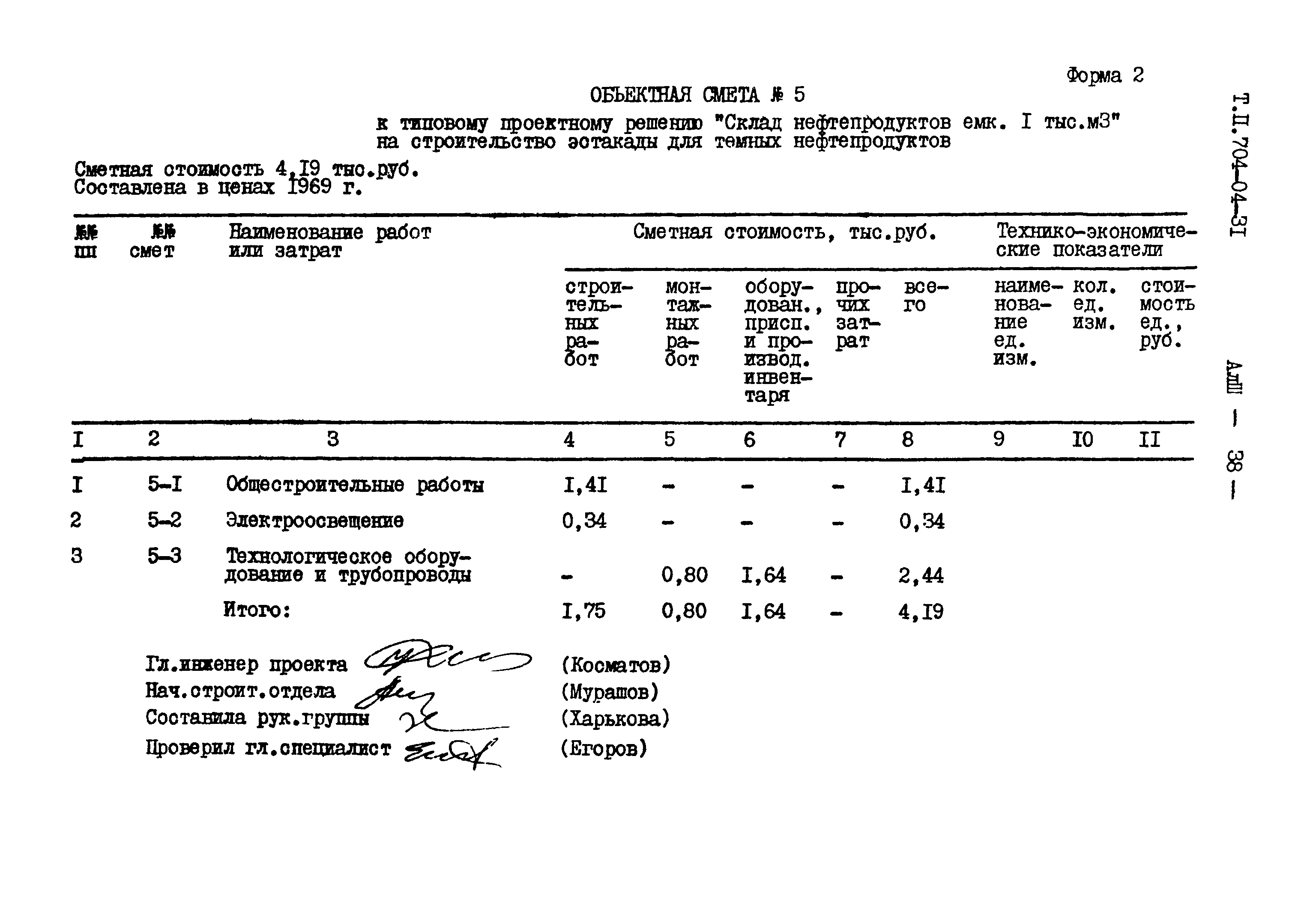 Типовые проектные решения 704-04-31