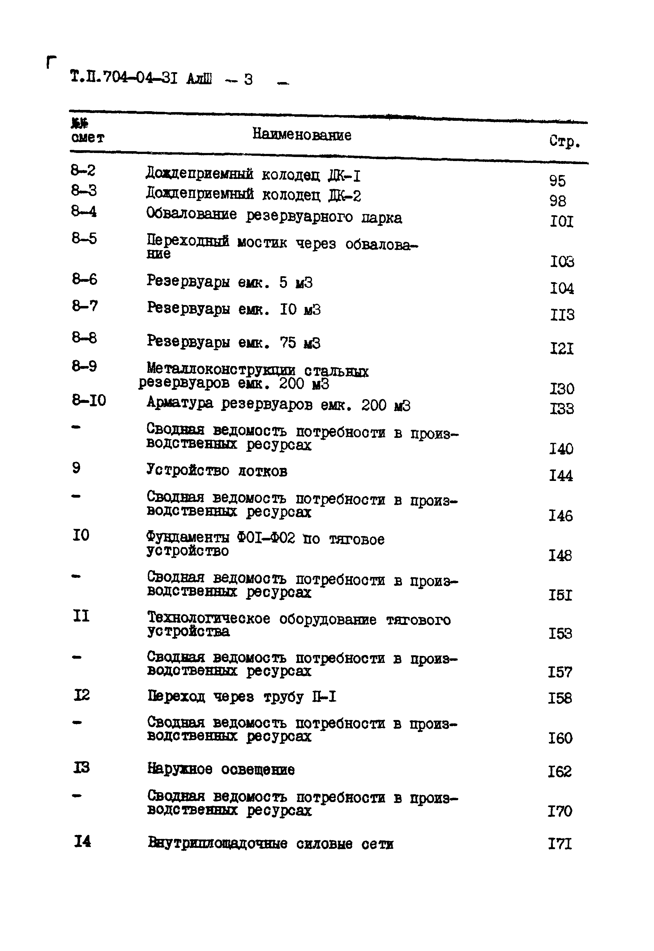 Типовые проектные решения 704-04-31