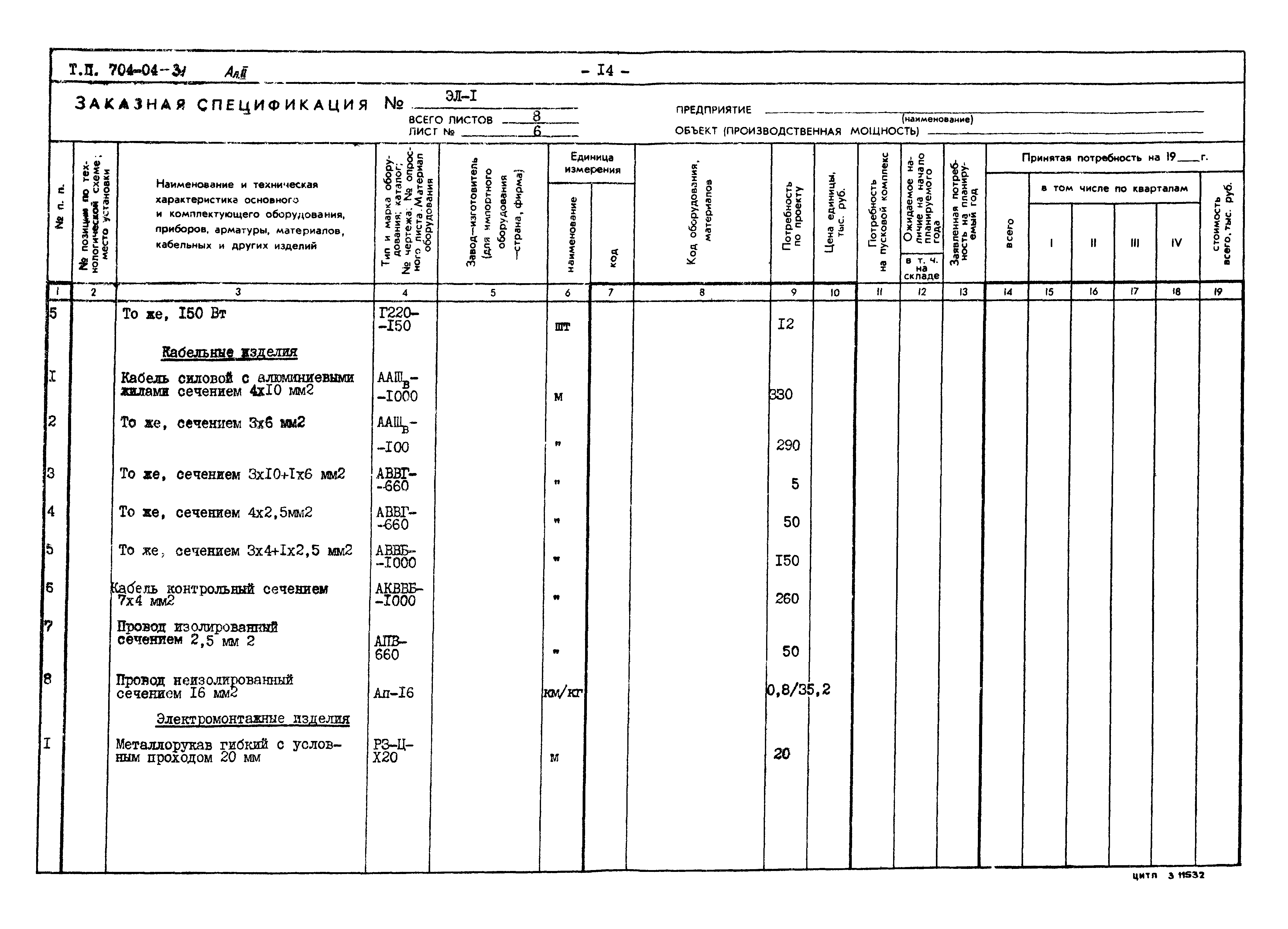 Типовые проектные решения 704-04-31