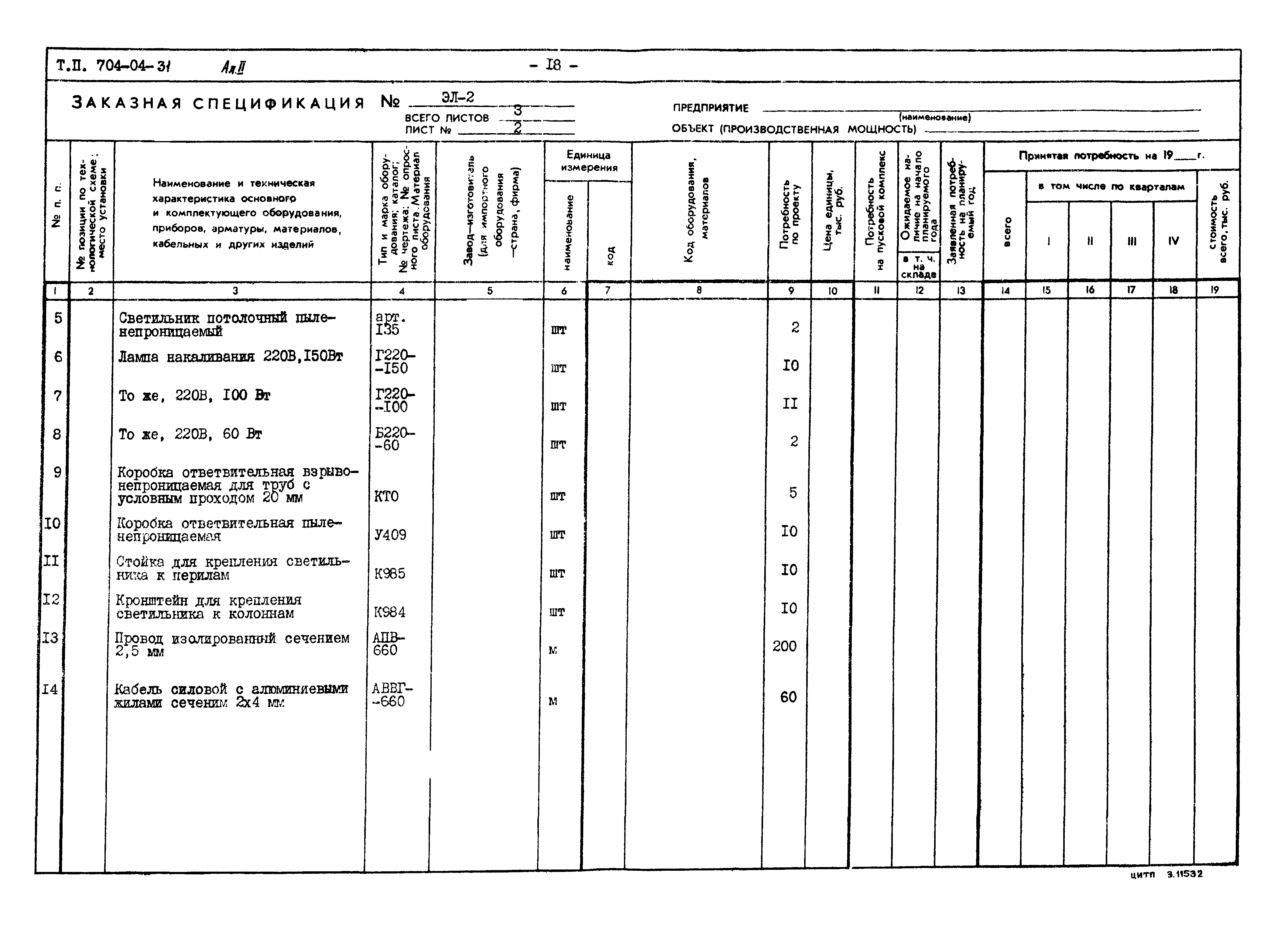 Типовые проектные решения 704-04-31