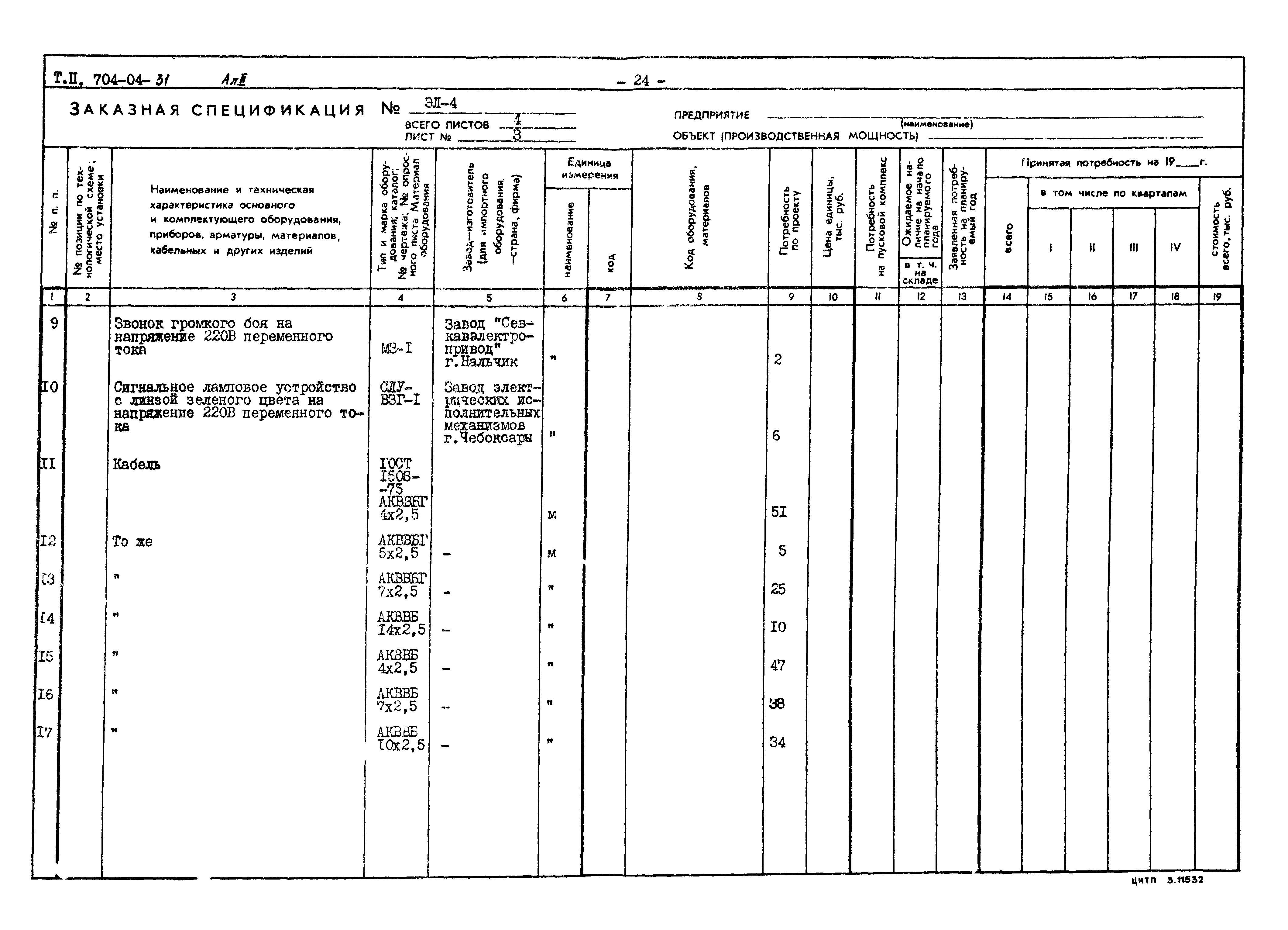 Типовые проектные решения 704-04-31