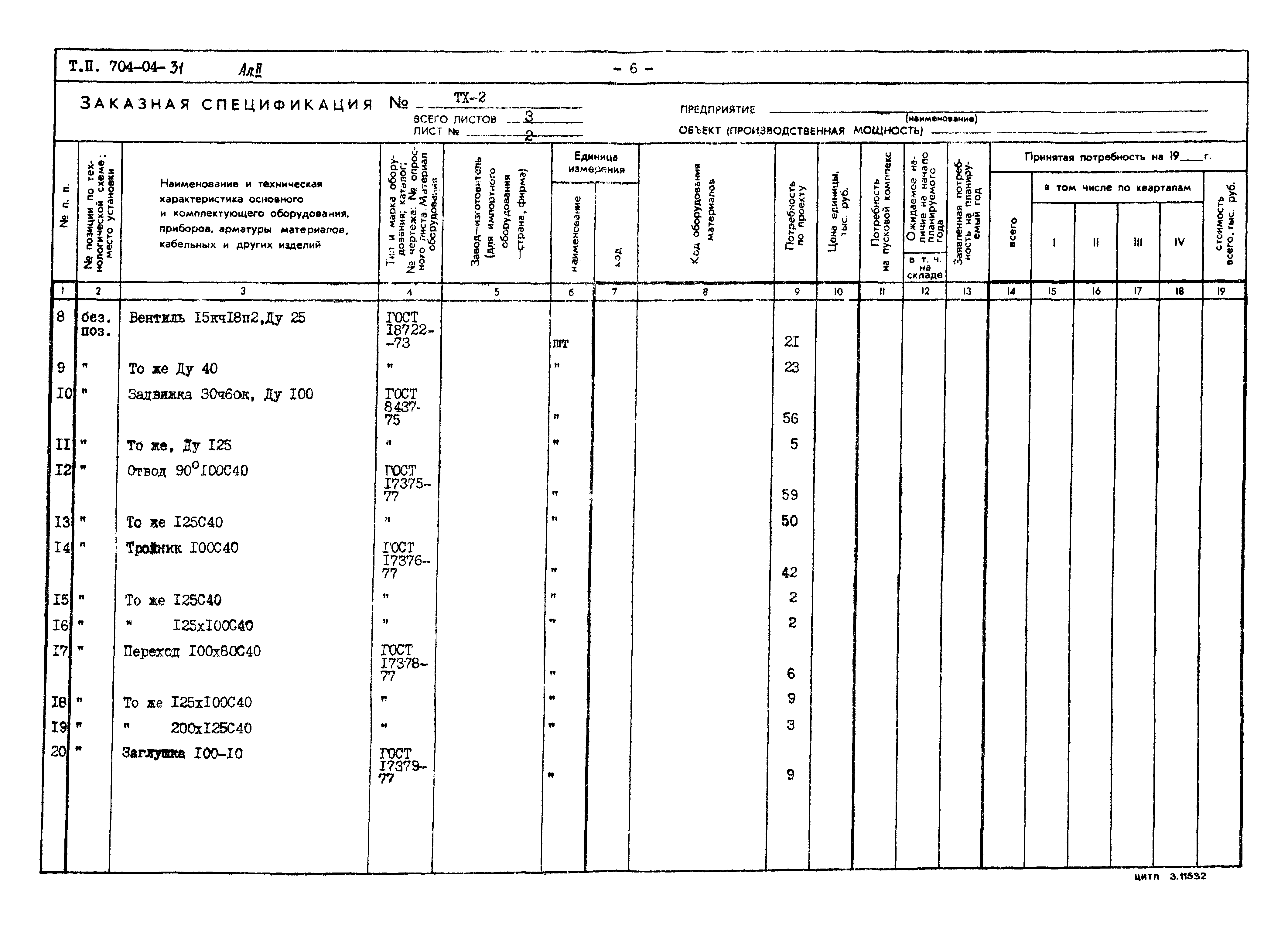 Типовые проектные решения 704-04-31