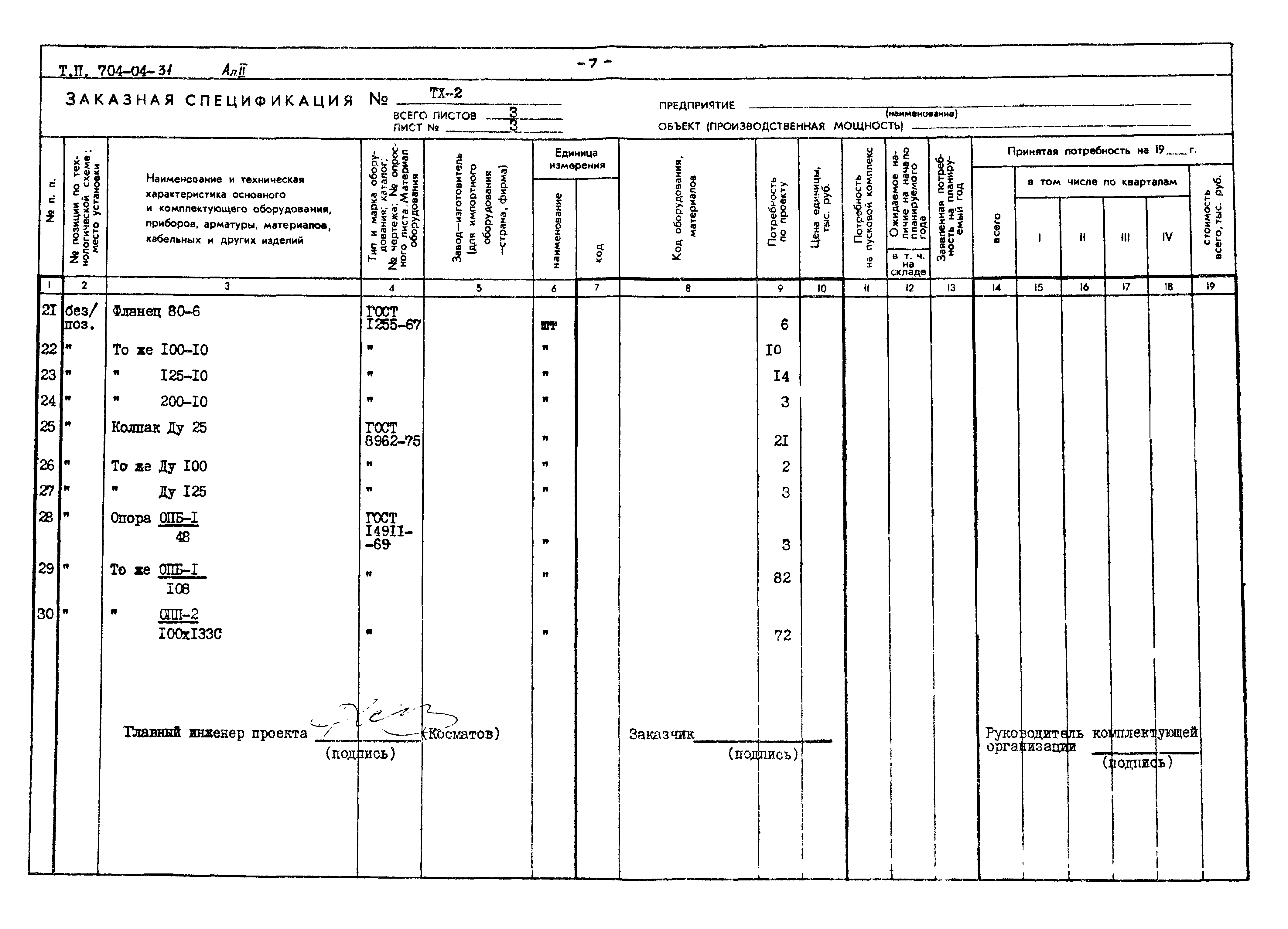 Типовые проектные решения 704-04-31