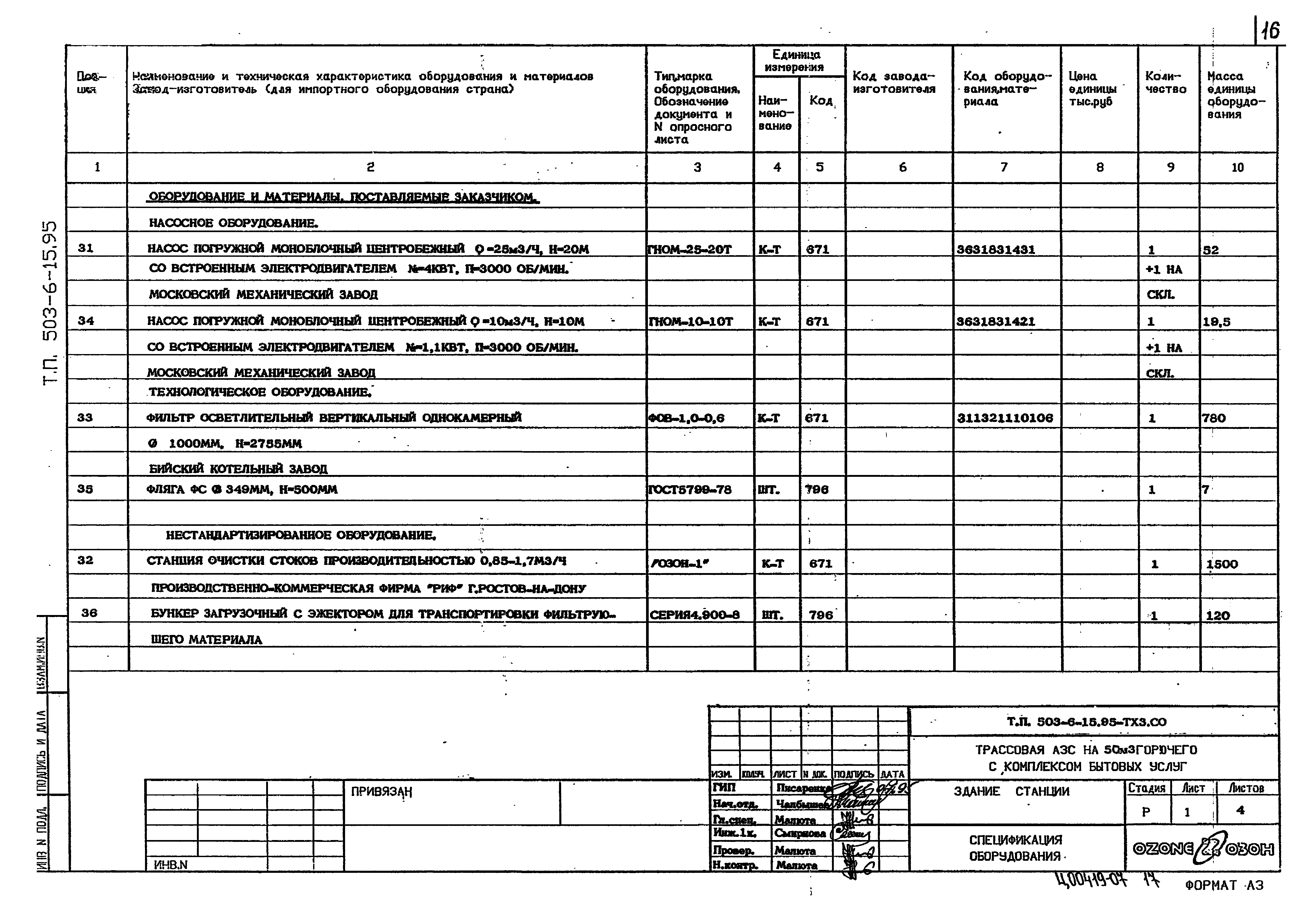 Типовой проект 503-6-15.95
