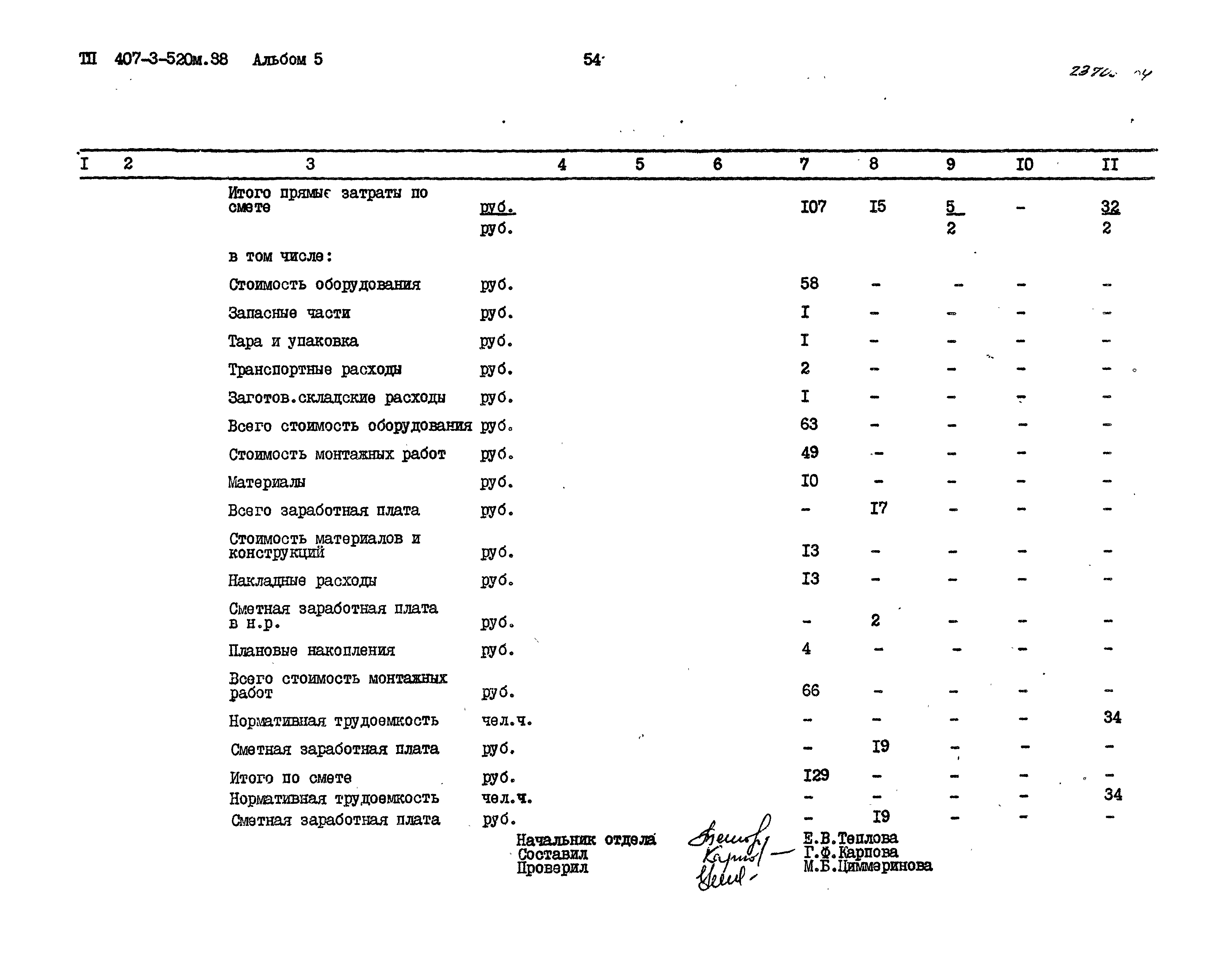 Типовой проект 407-3-520м.88