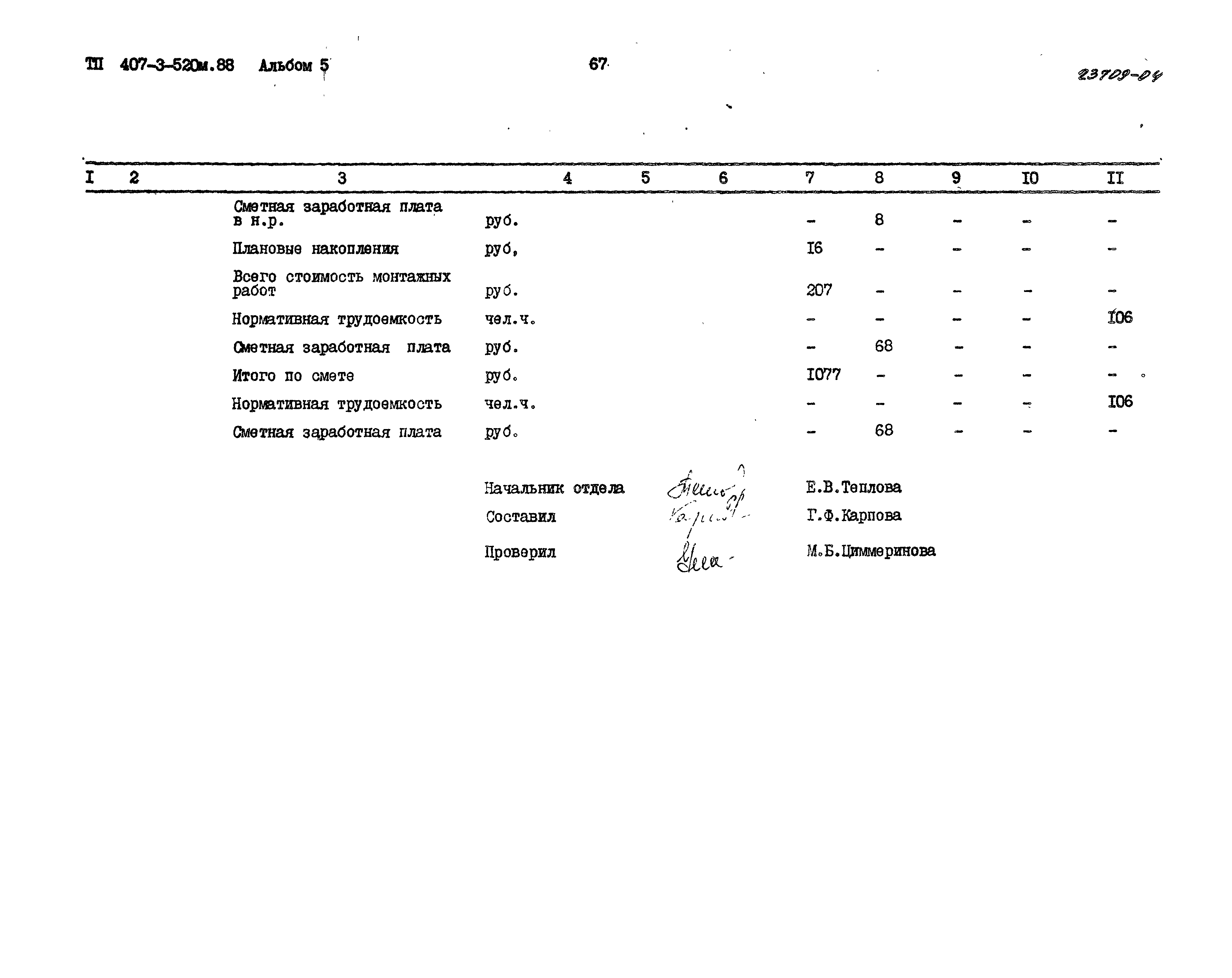 Типовой проект 407-3-520м.88