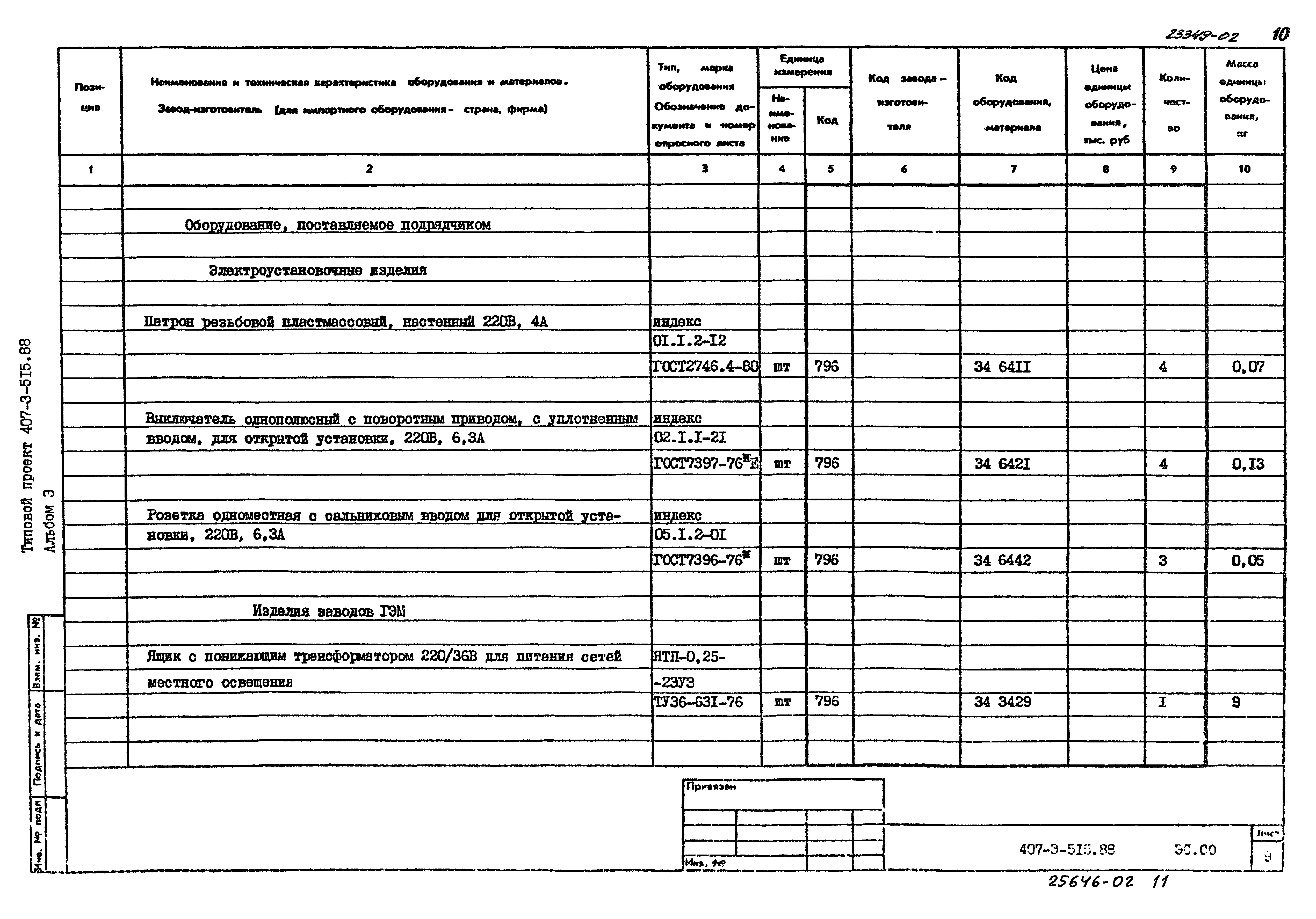 Типовой проект 407-3-515.88