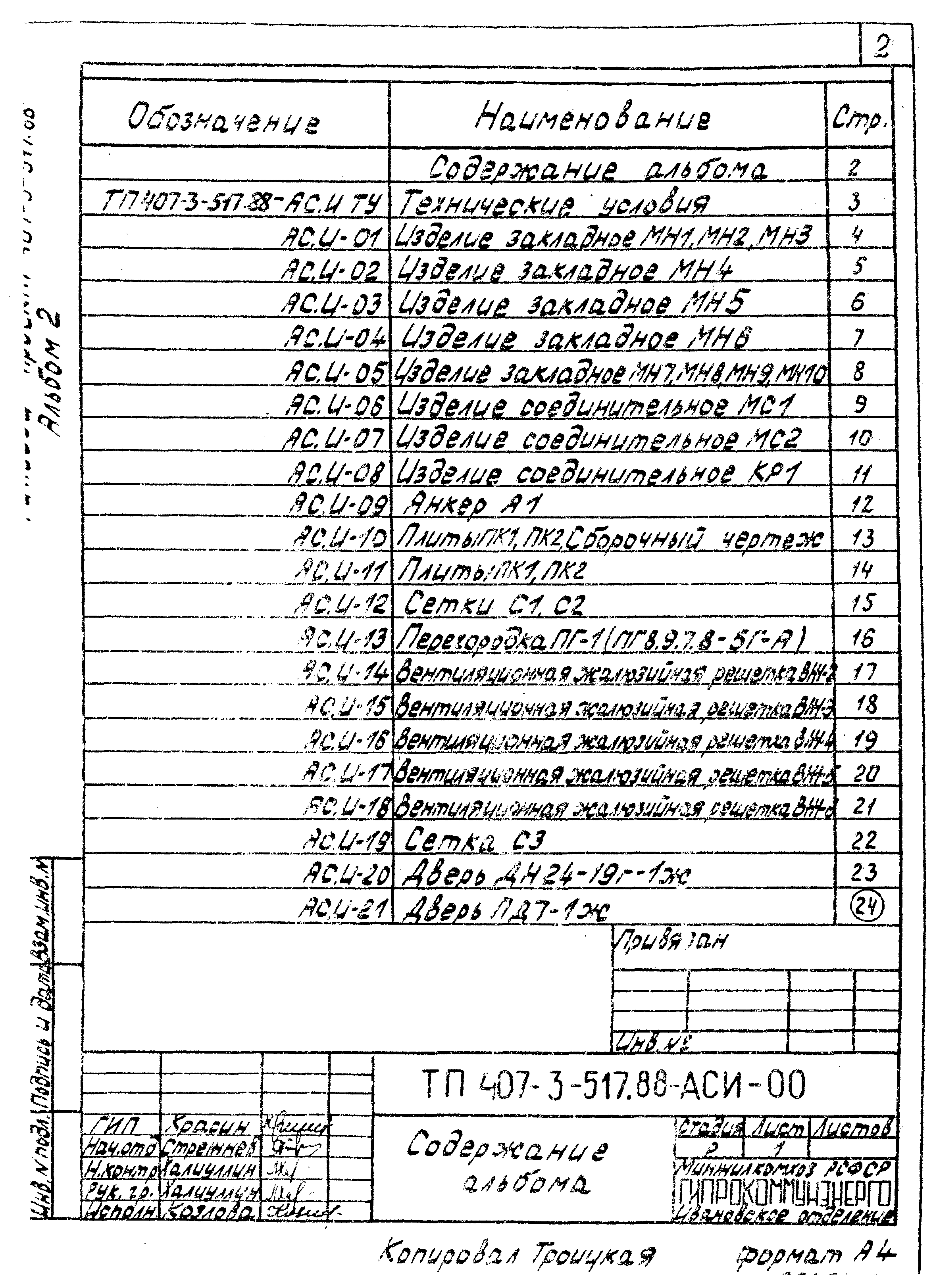 Типовой проект 407-3-515.88