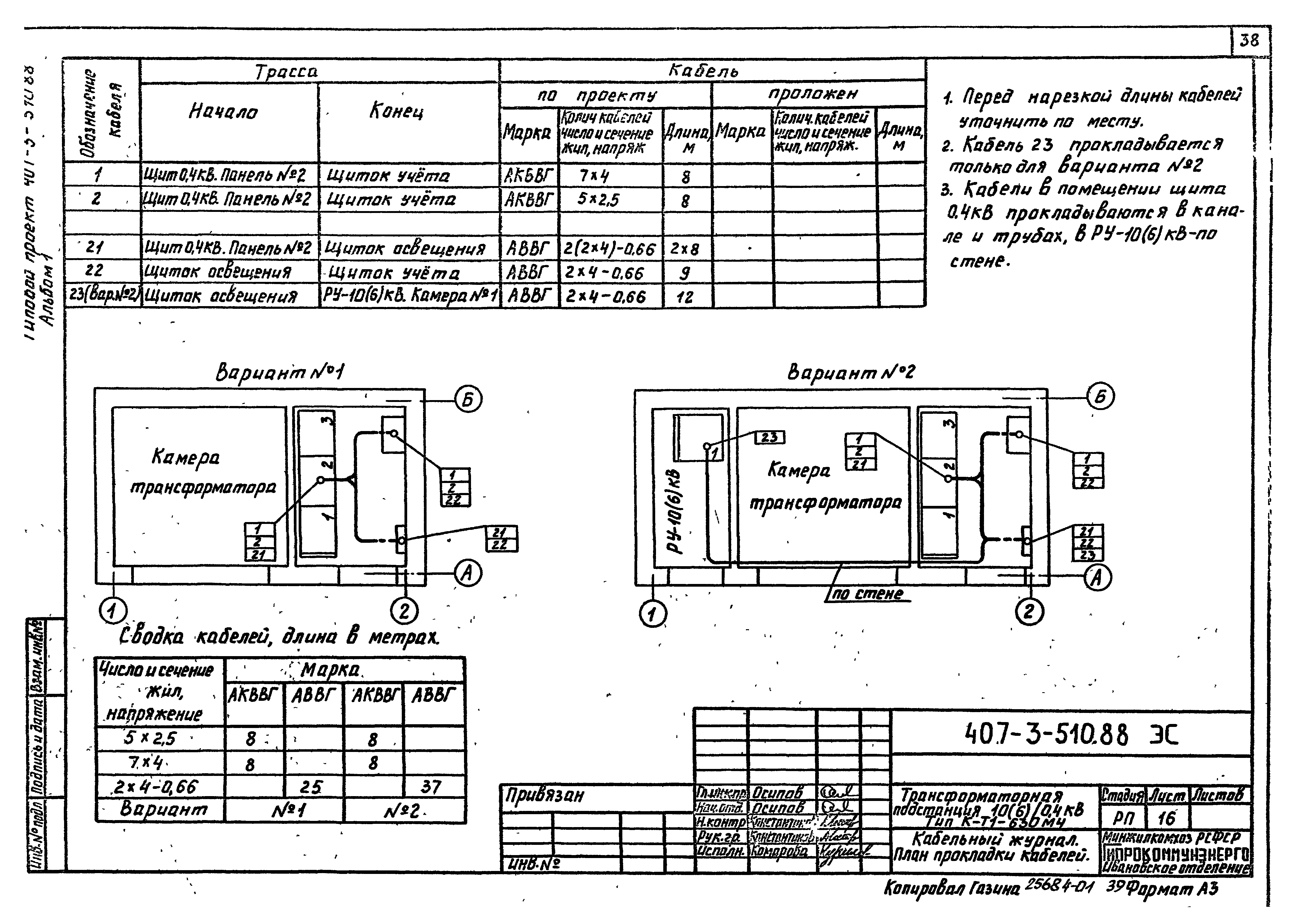Типовой проект 407-3-510.88