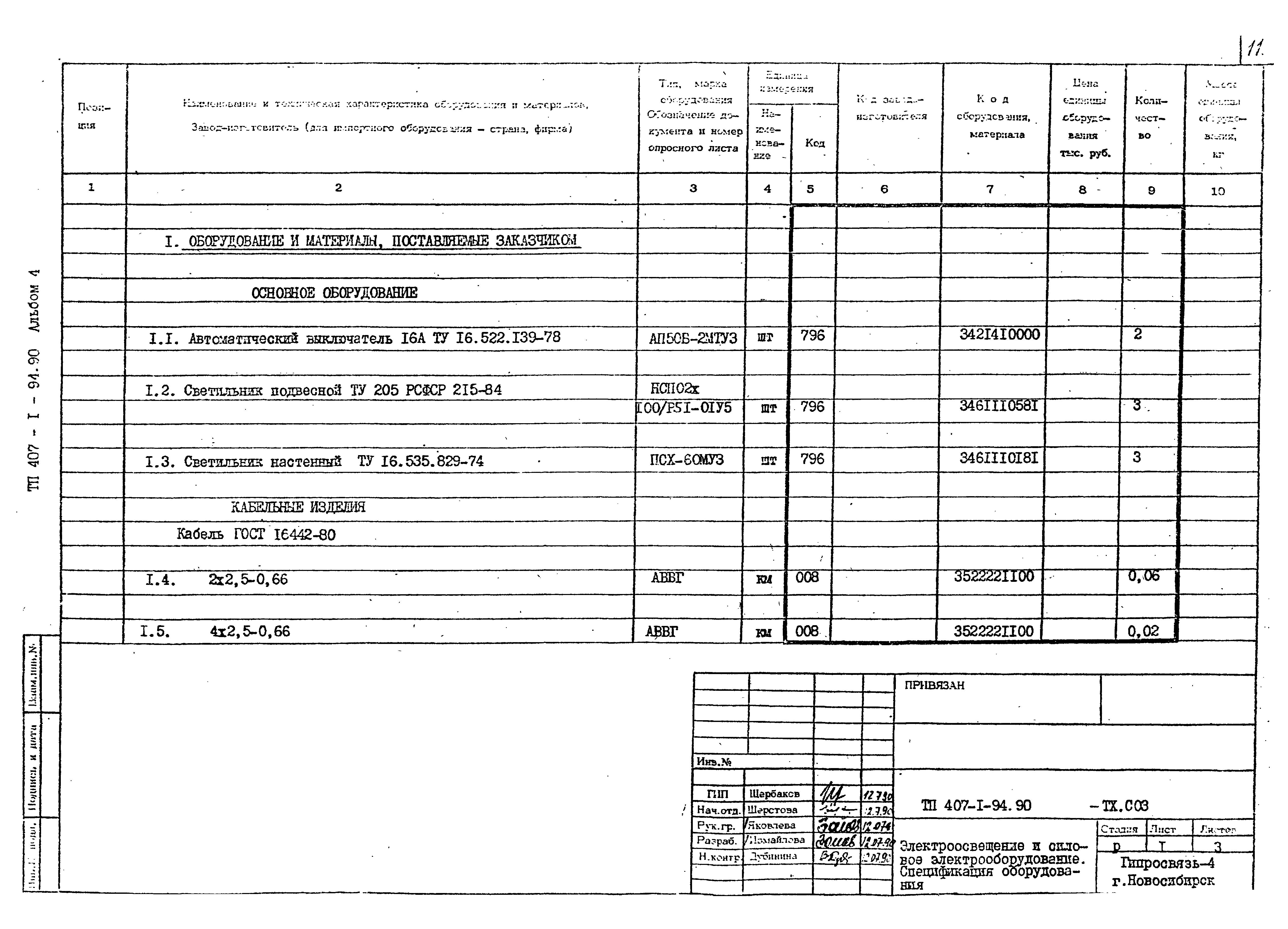 Типовой проект 407-1-94.90