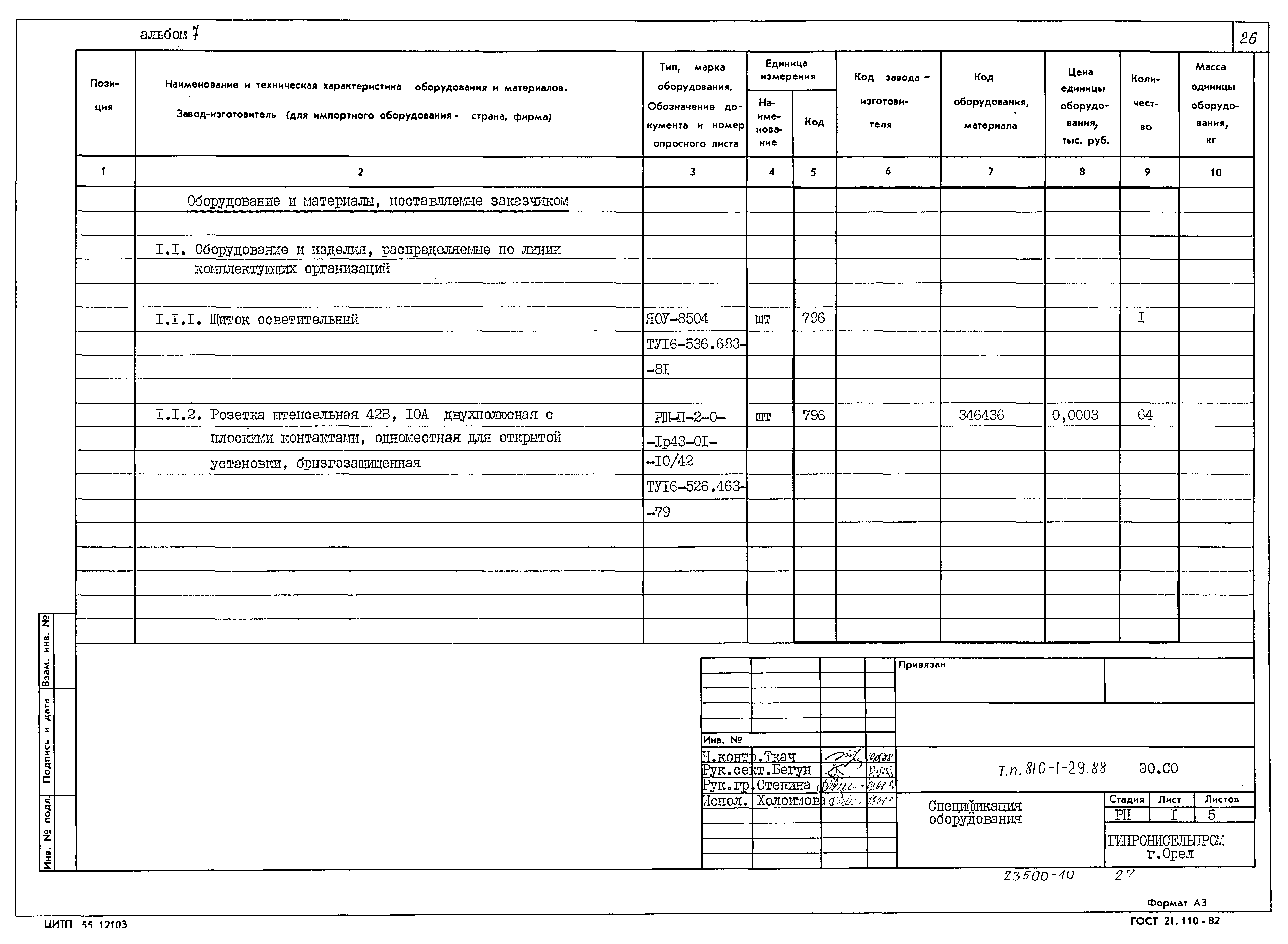 Типовой проект 810-1-29.88