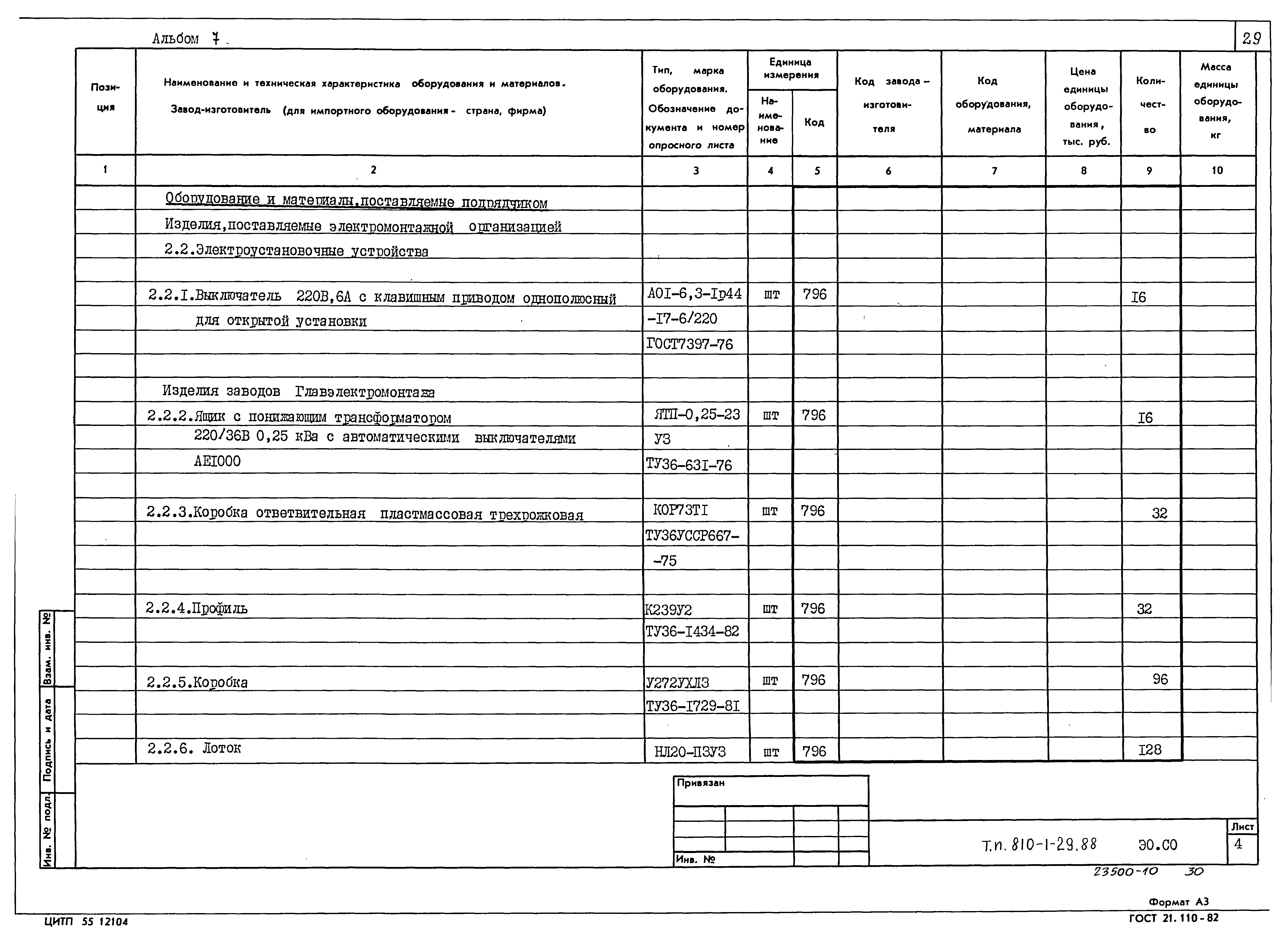 Типовой проект 810-1-29.88