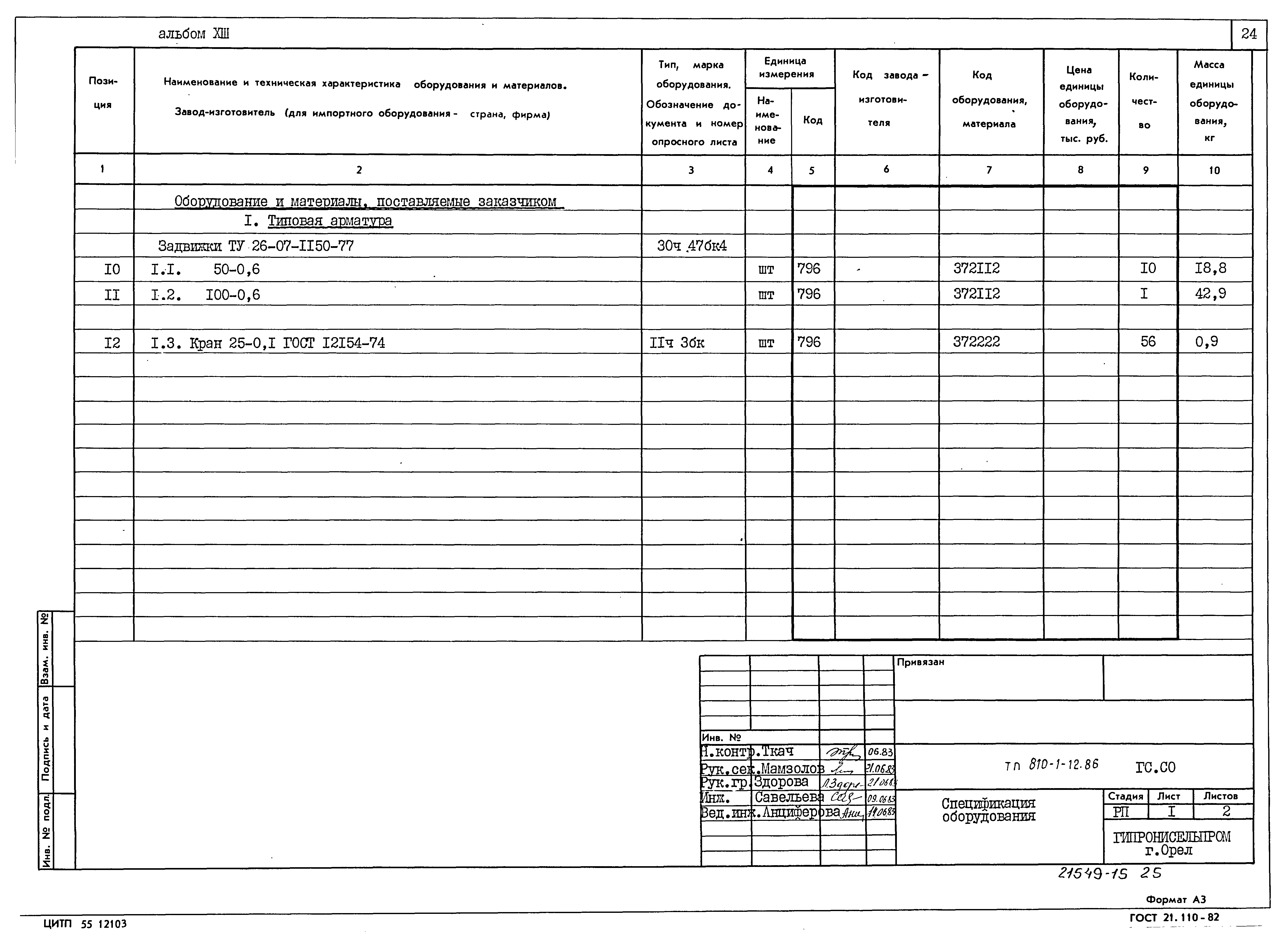 Типовой проект 810-1-12.86