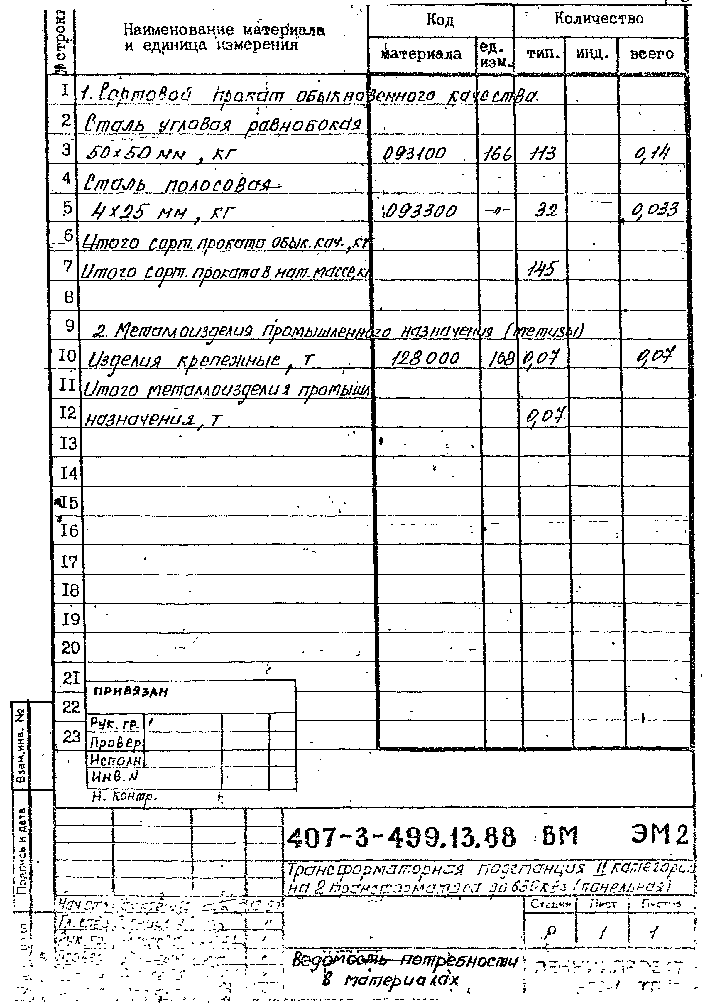 Типовой проект 407-3-499.13.88