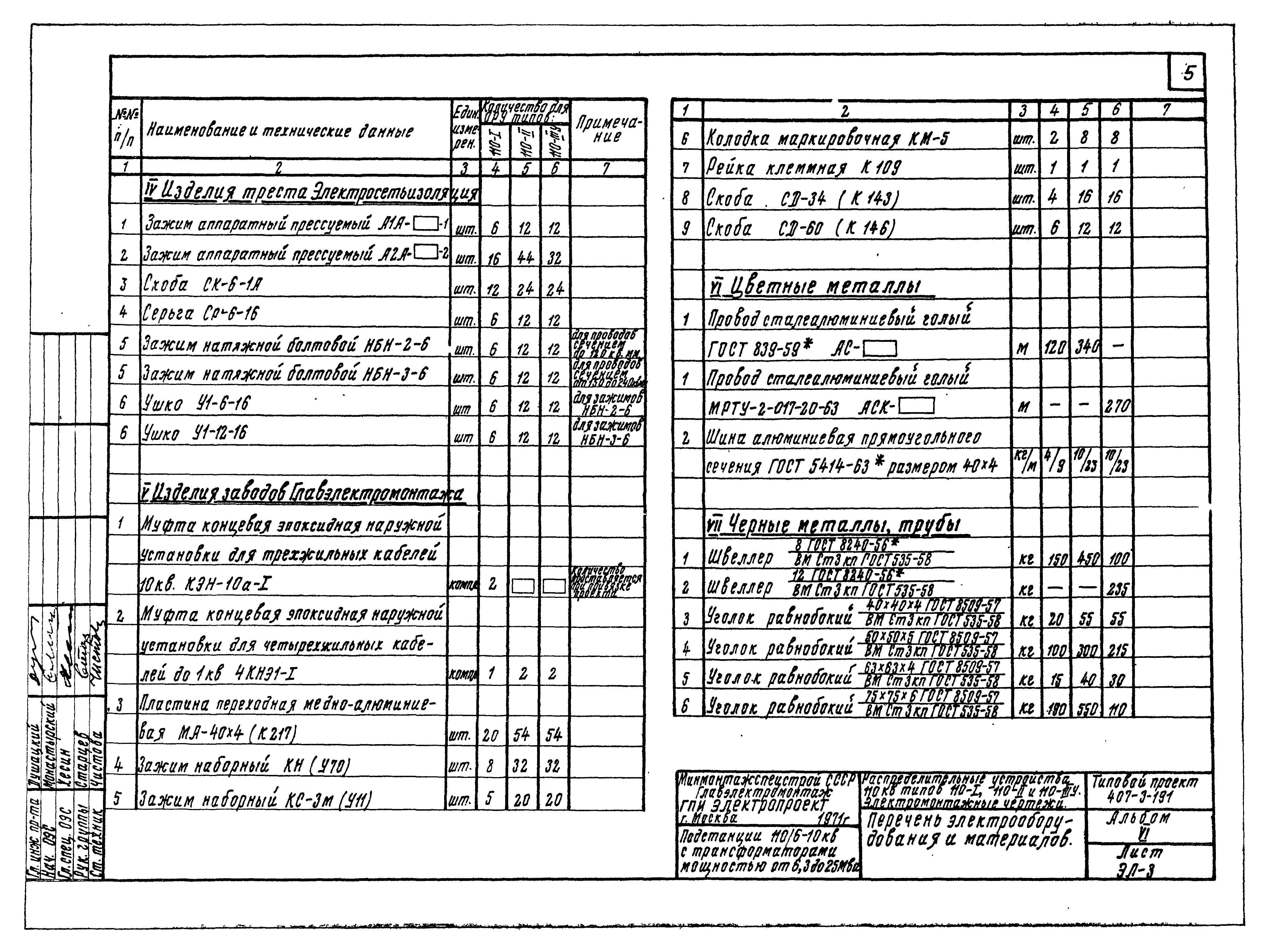 Типовой проект 407-3-191