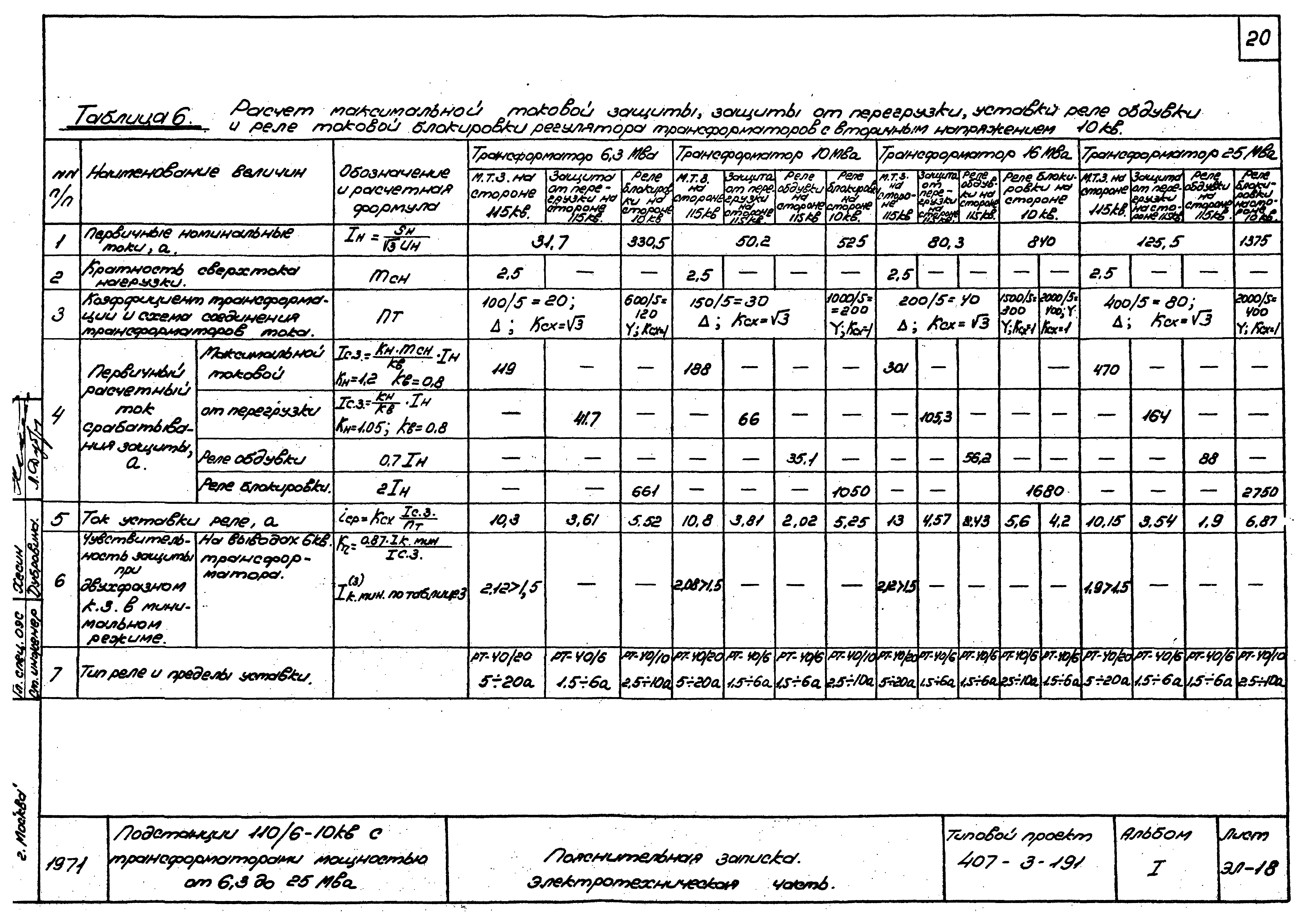 Типовой проект 407-3-191