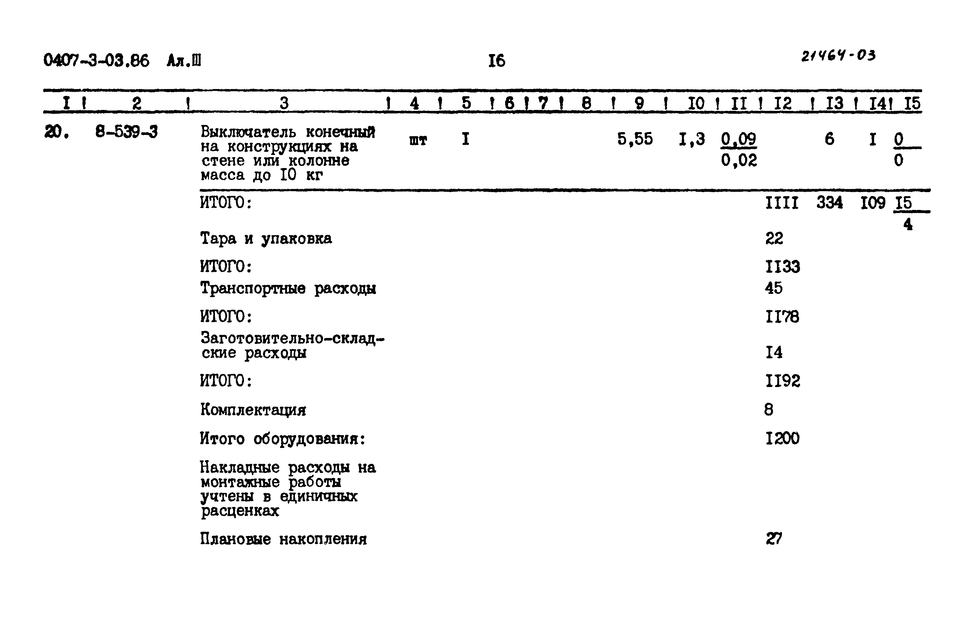 Типовые проектные решения 0407-3-03.86