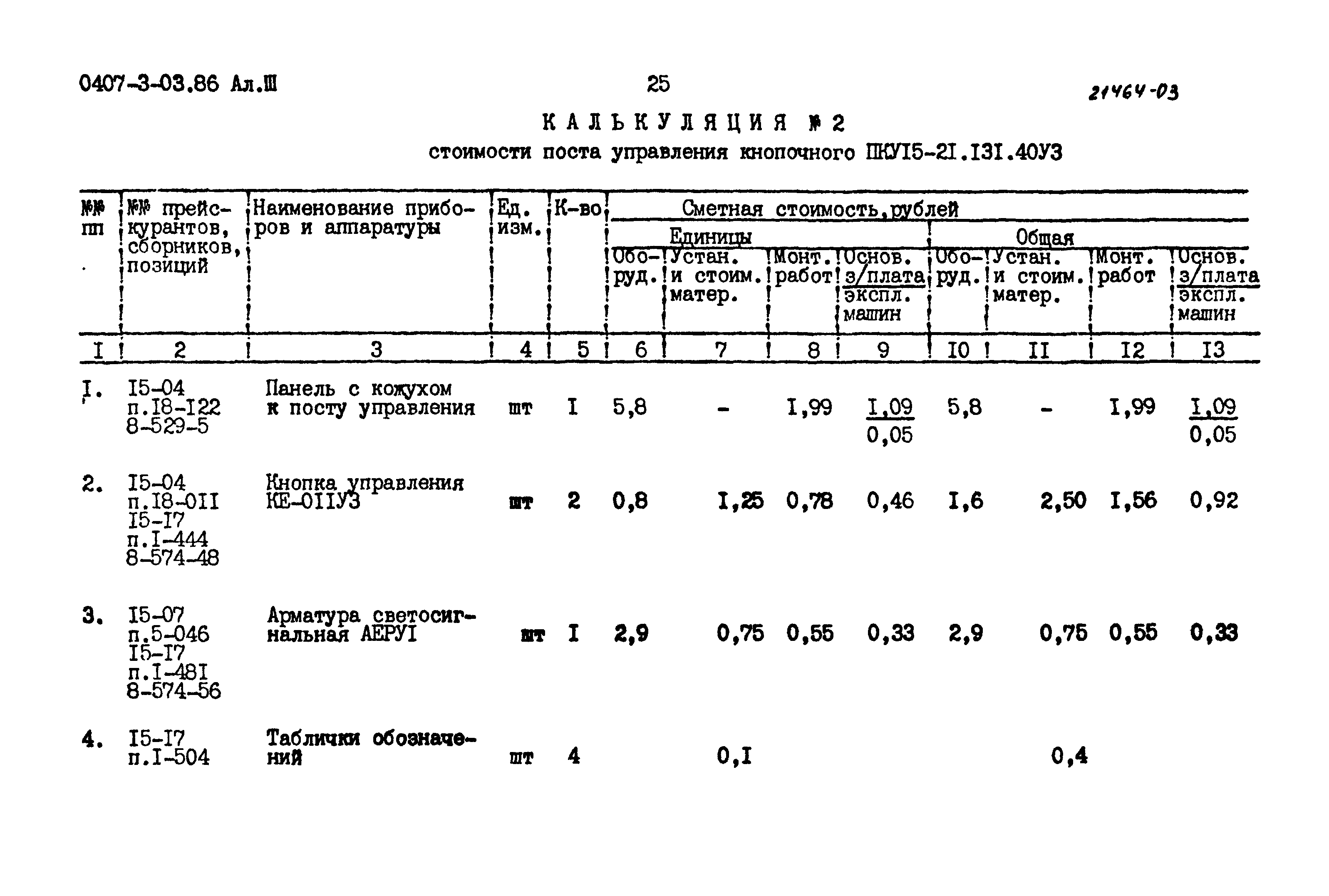 Типовые проектные решения 0407-3-03.86